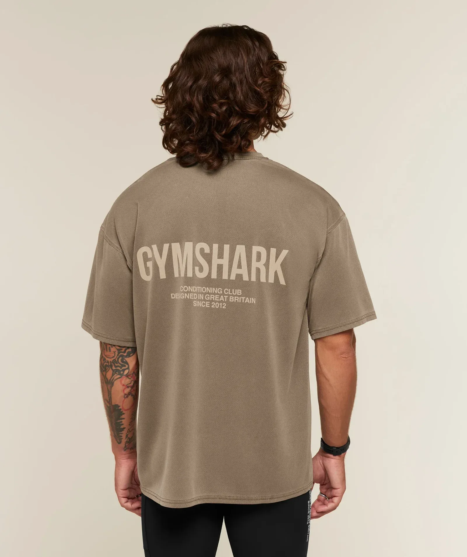 Gymshark Conditioning Club Washed T-Shirt – Trail Brown/Vanilla Beige/Wash