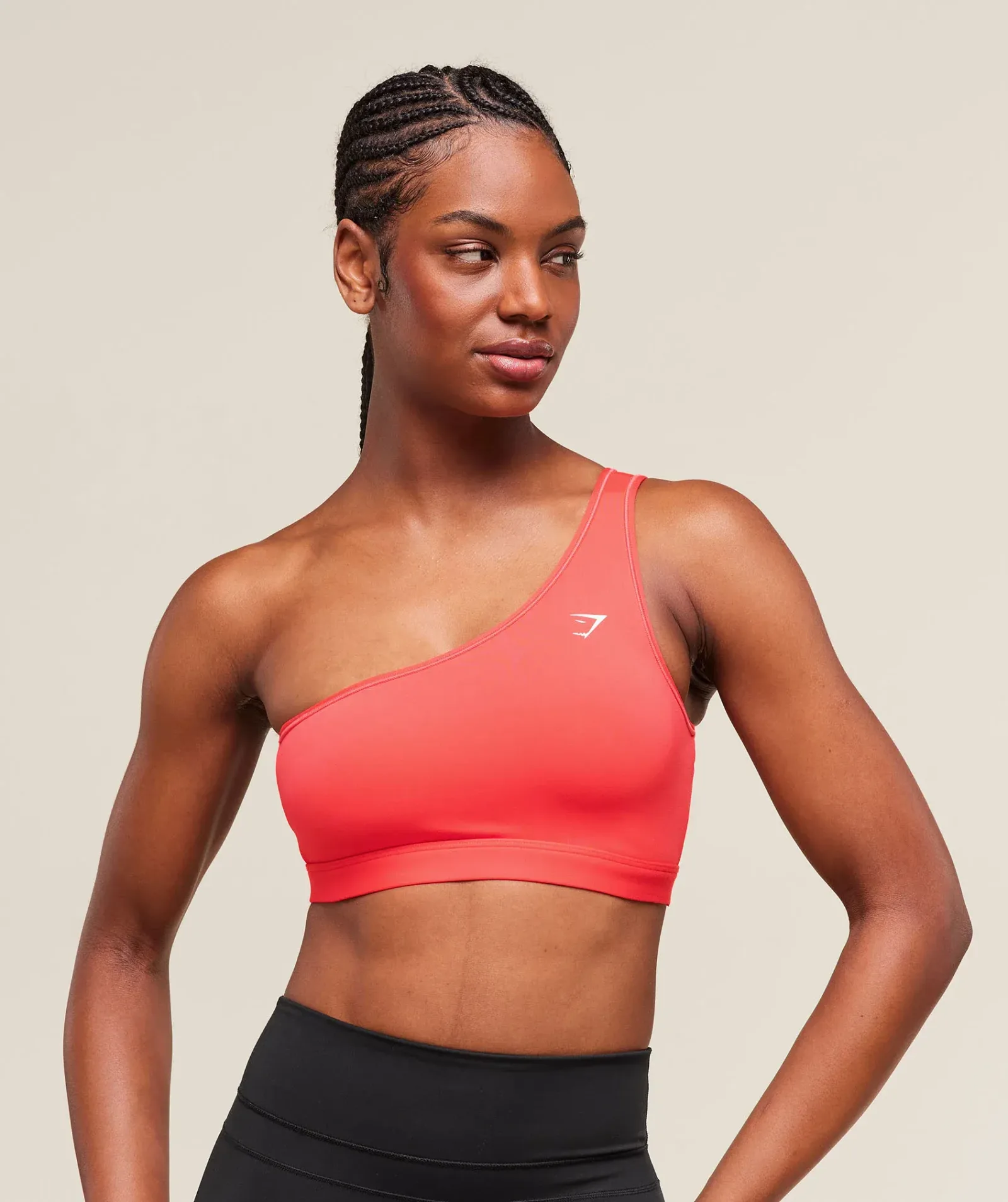 Gymshark Asymmetric Sports Bra – Coral Red