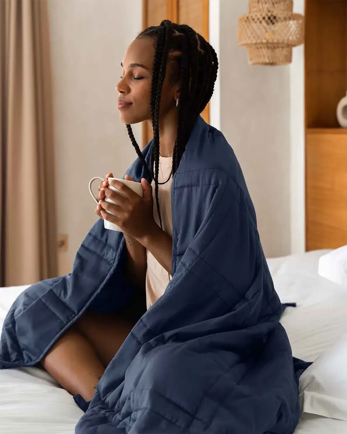 12lb Weighted Throw Blanket + Cotton Duvet Cover