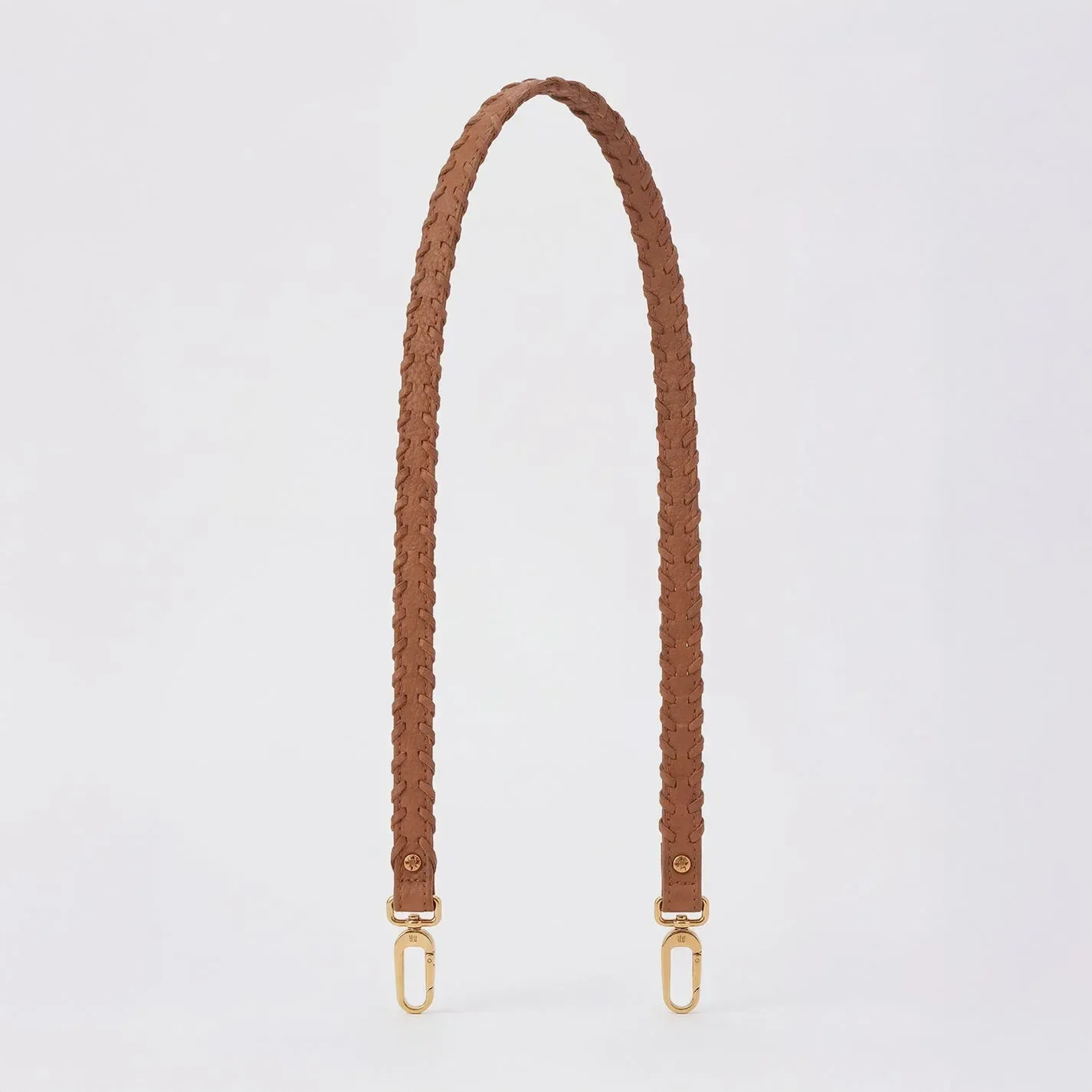 Thin Braided Strap in Pebbled Leather – Warm Honey