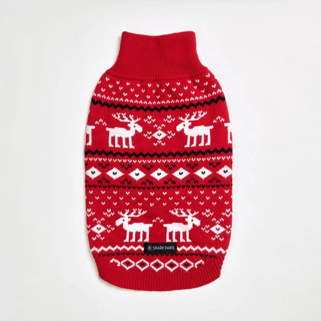 Knit Christmas Dog Sweater – Dasher Red