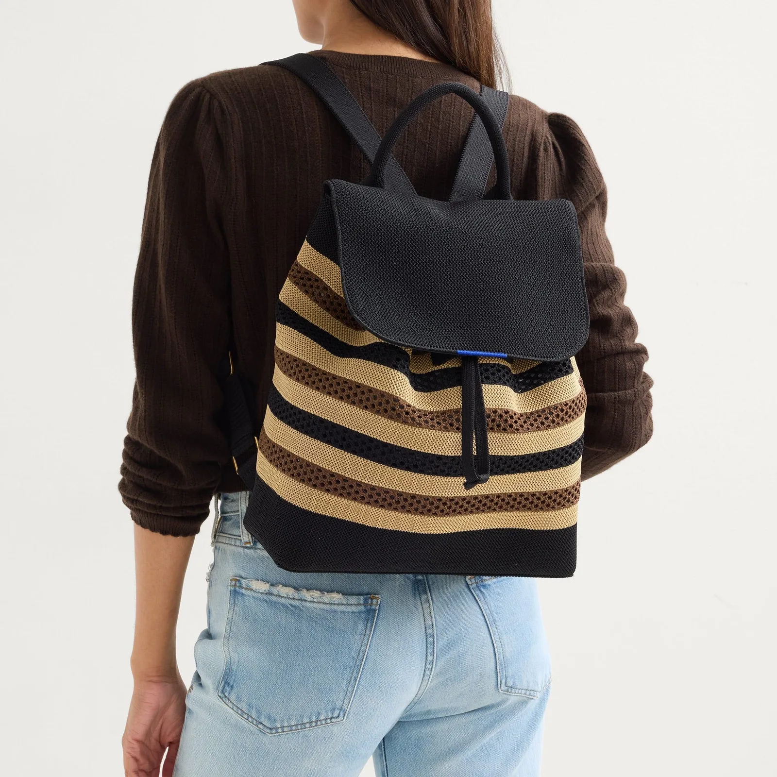 The Cinch Backpack – Mocha Stripe Crochet