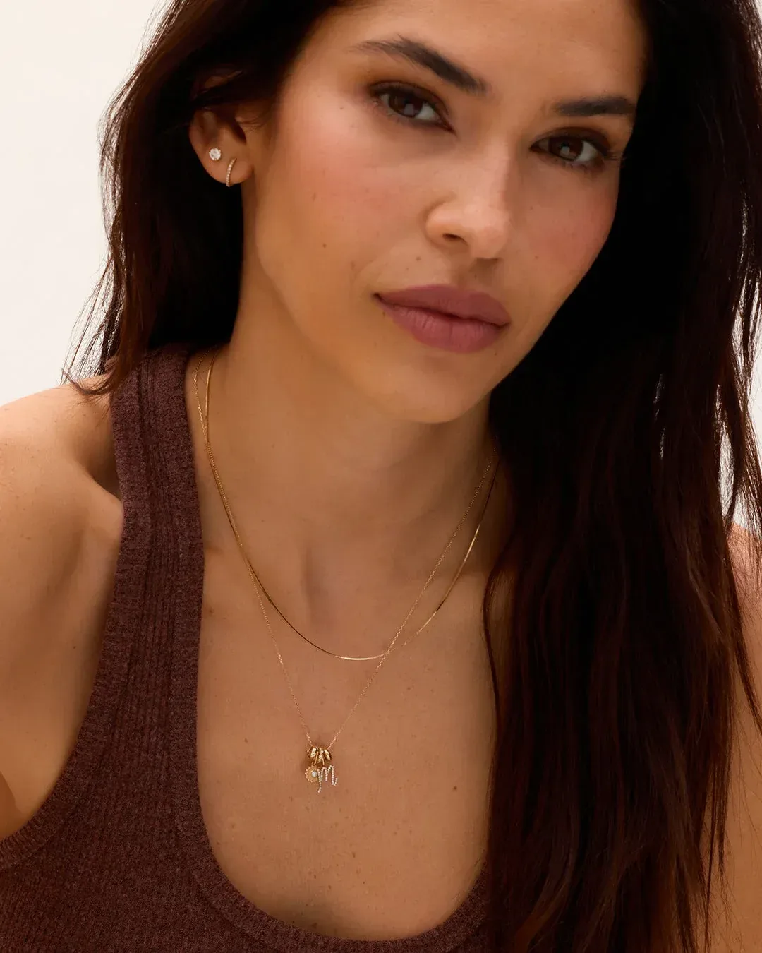14K Classic Diamond Halo Charm Necklace