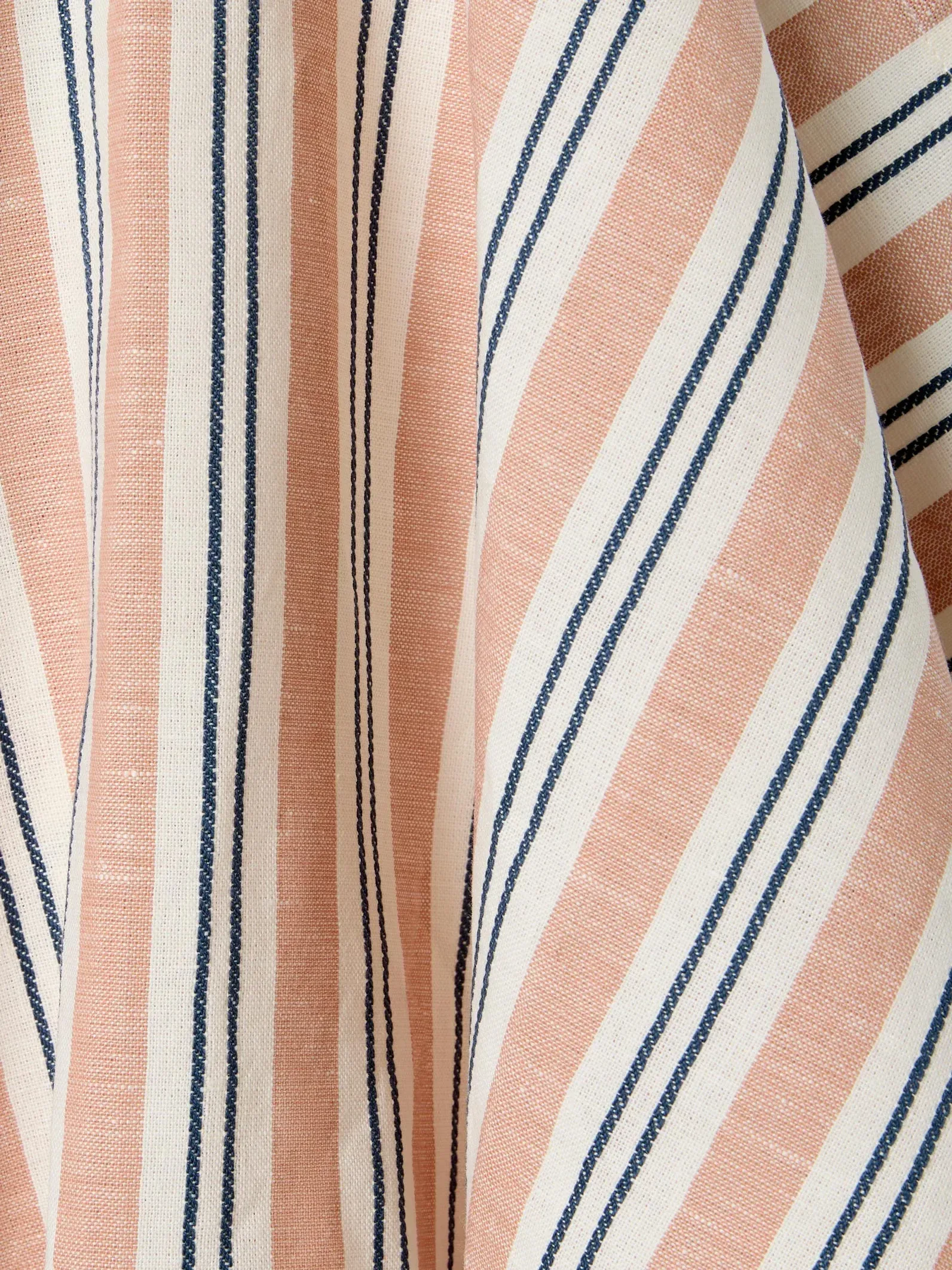 Warm Clay Somerley Stripe Linen Blend Tea Towel