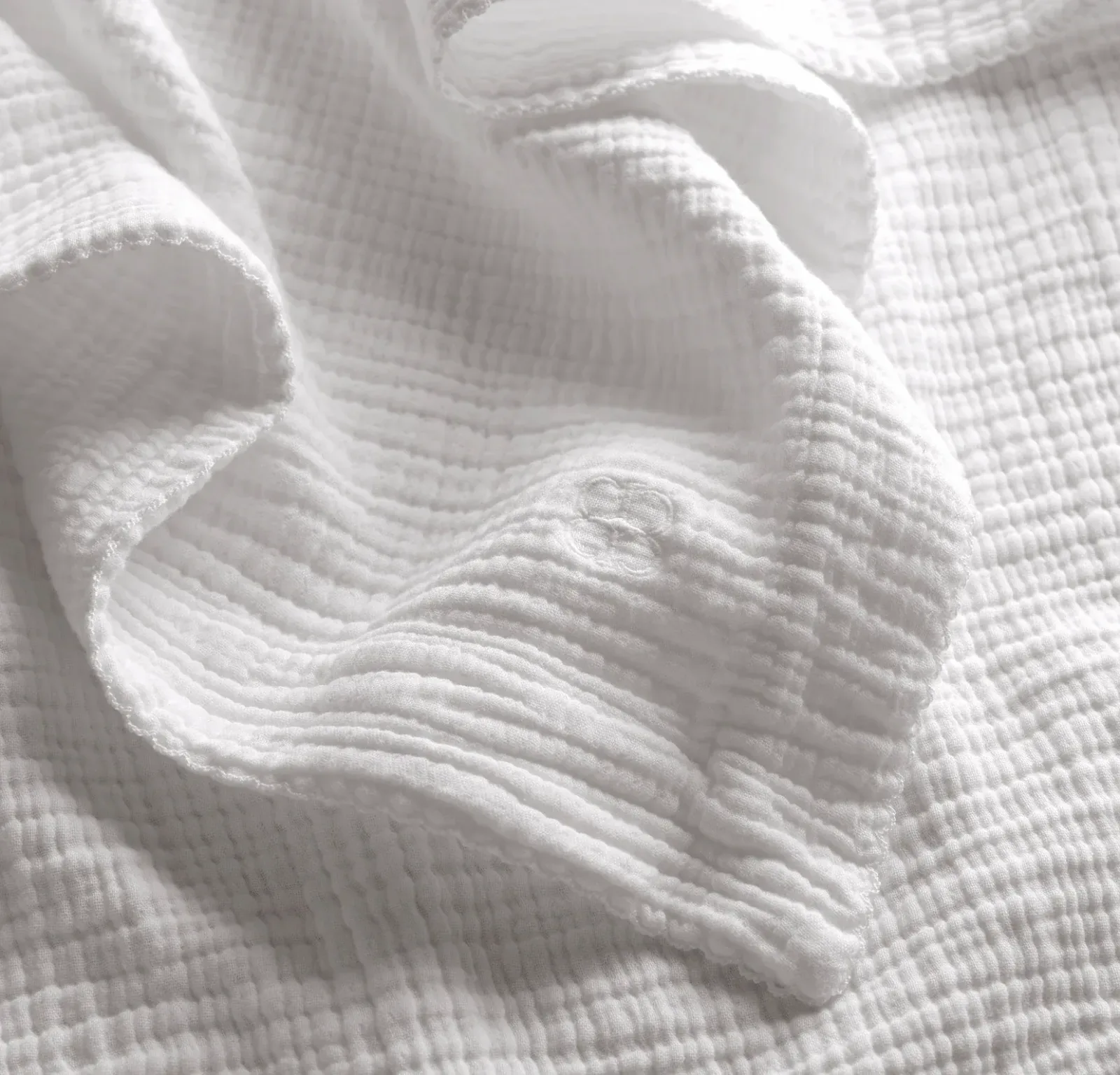 Dream Baby Blanket – White/White Picot