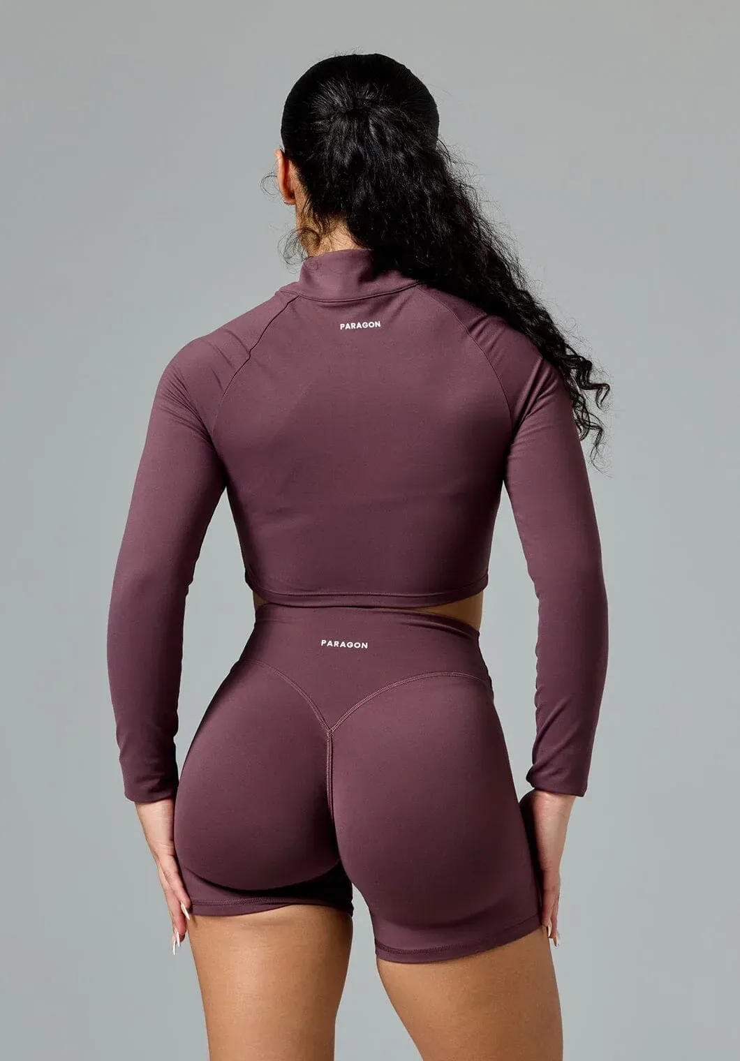 FormLux™ Fitted Crop Jacket Cherry Cola