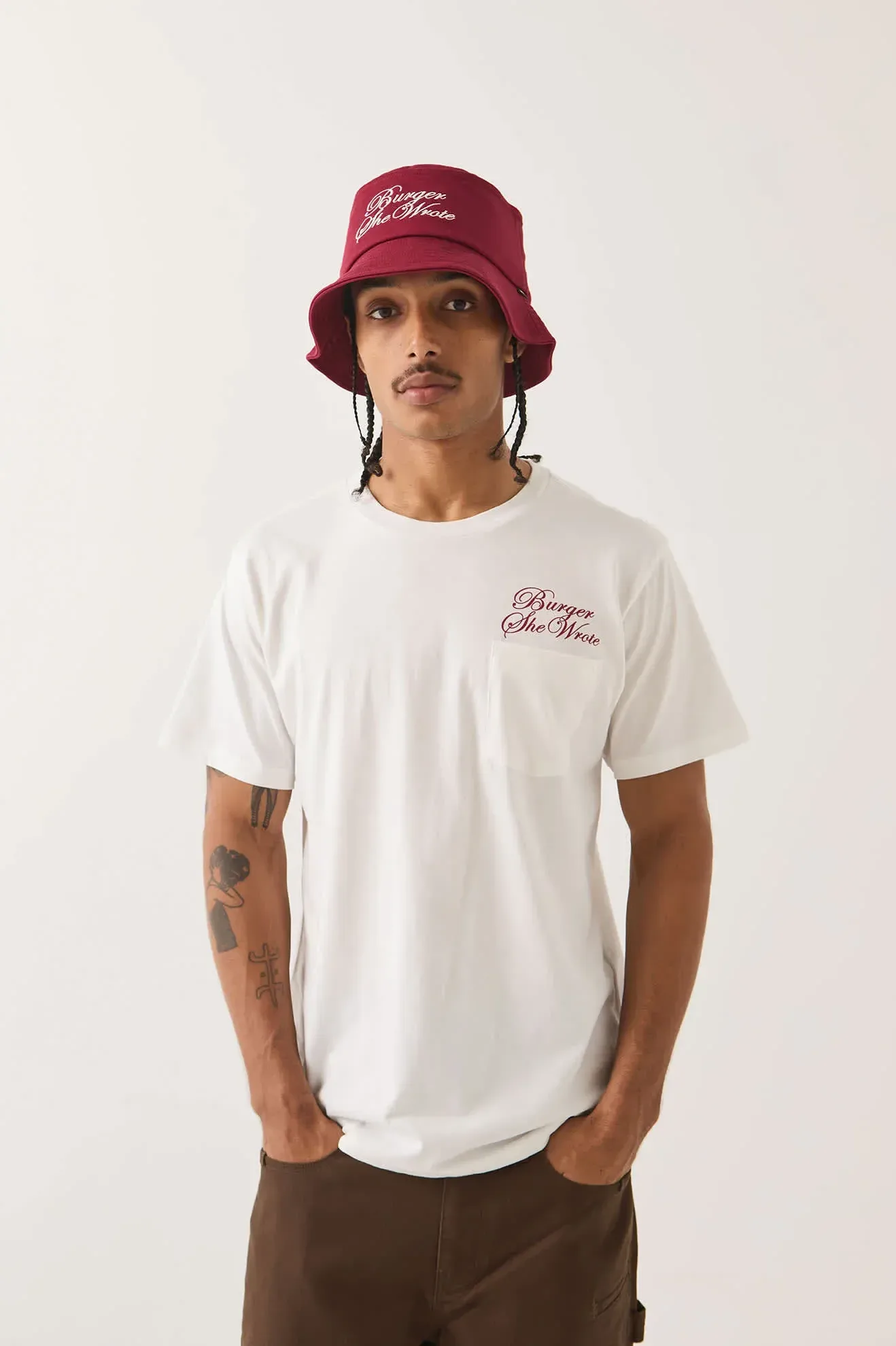 Burger She Wrote Bucket Hat – Burgundy