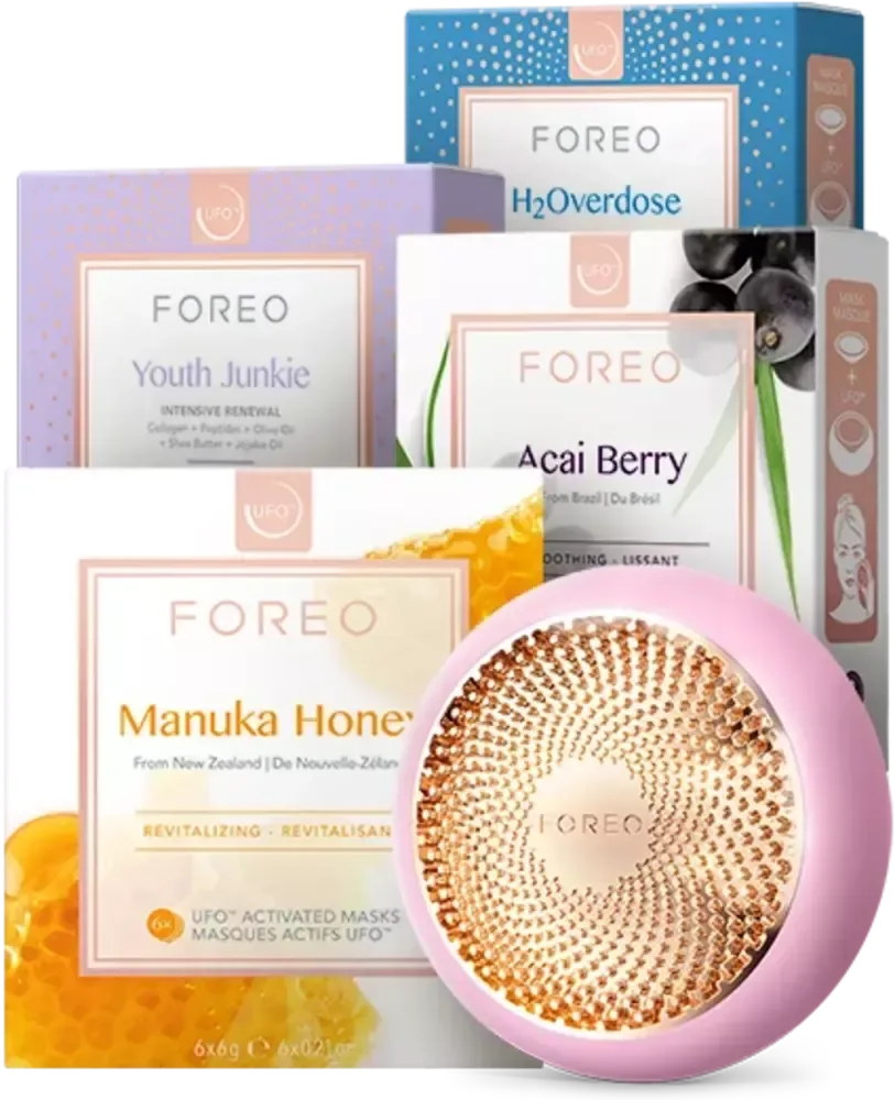 UFO™ 3, UFO™ H2Overdose Masks (x6), UFO™ Youth Junkie Masks (x6), UFO™ Manuka Honey Masks (x6) & UFO™ Acai Berry Masks (x6)