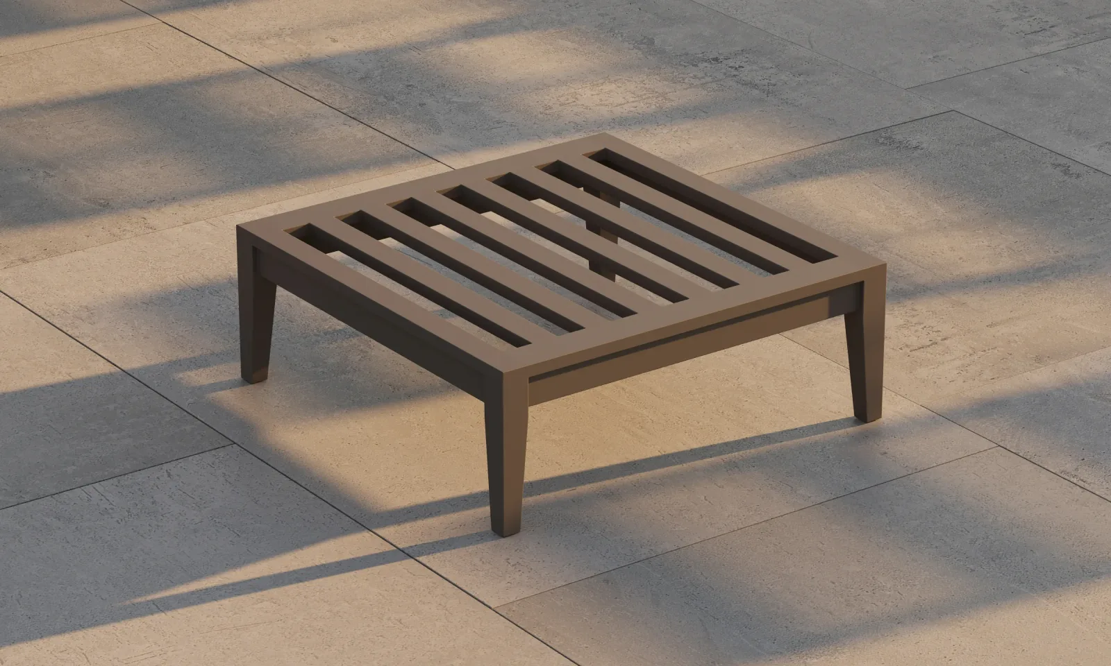 Charcoal Aluminum Multifunctional Outdoor Ottoman Frame