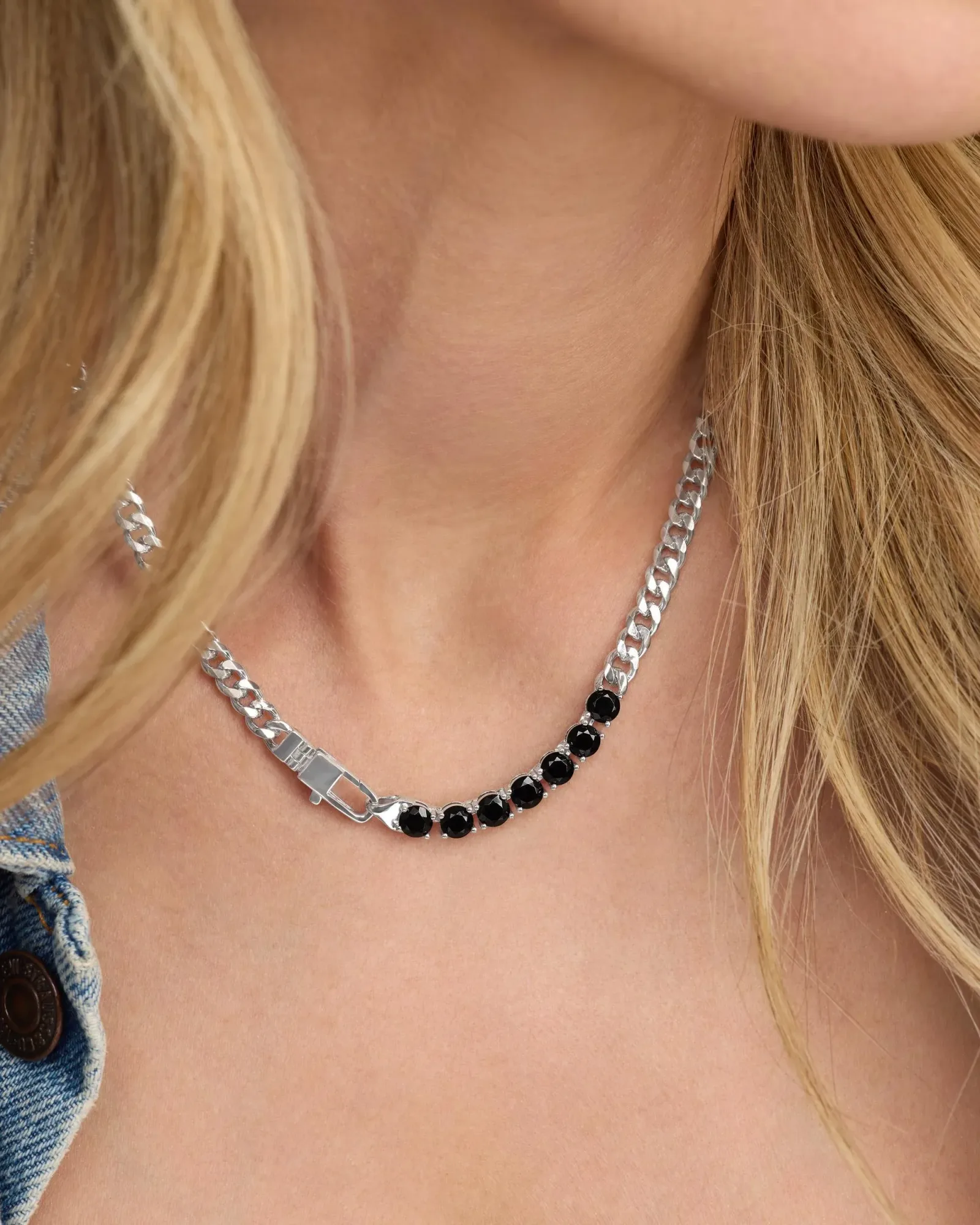 Julian Loves Diamonds Necklace 5mm – Silver|Black Diamondettes