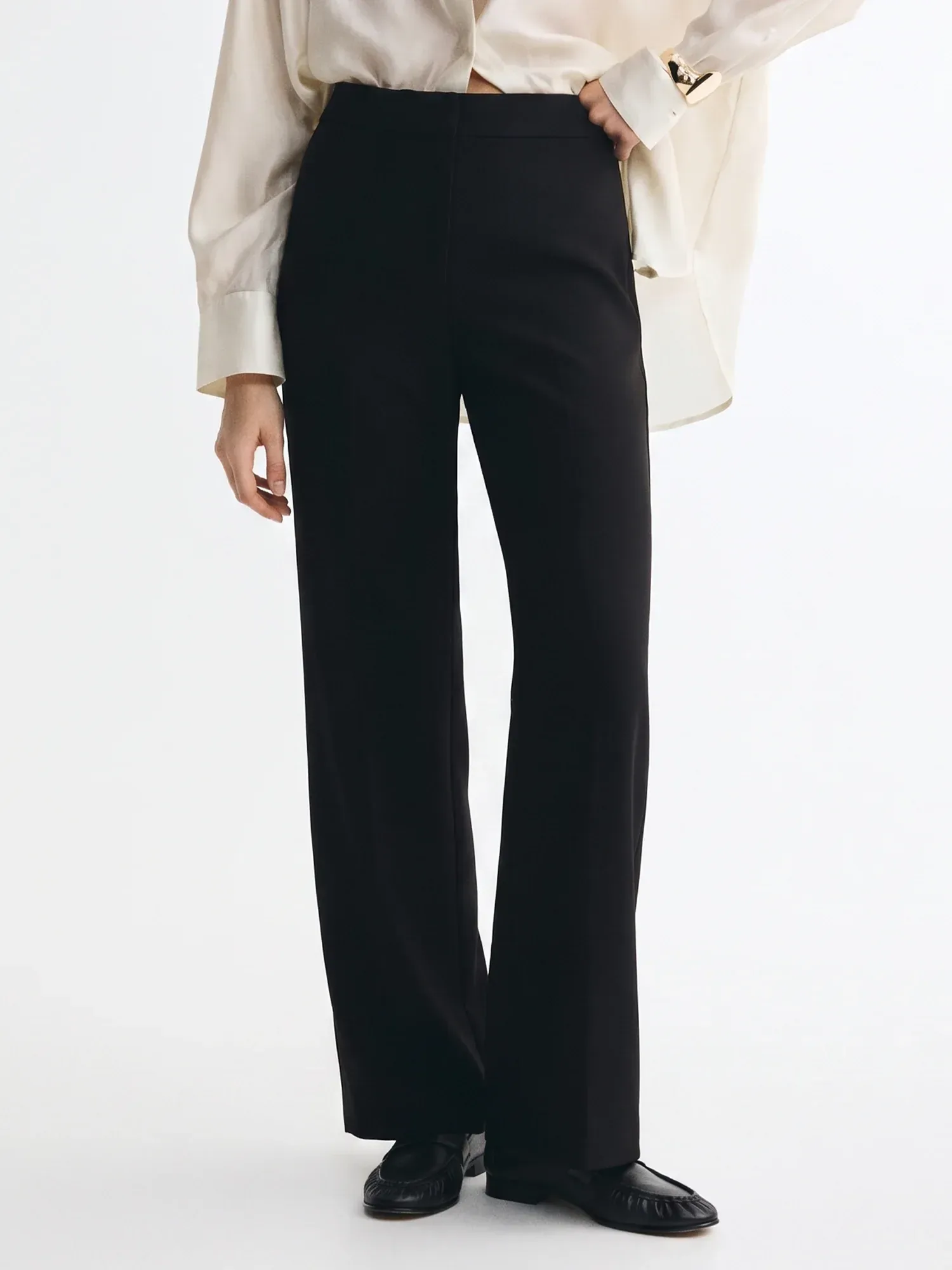 Elastic Waist Pull On Wide Leg Pants