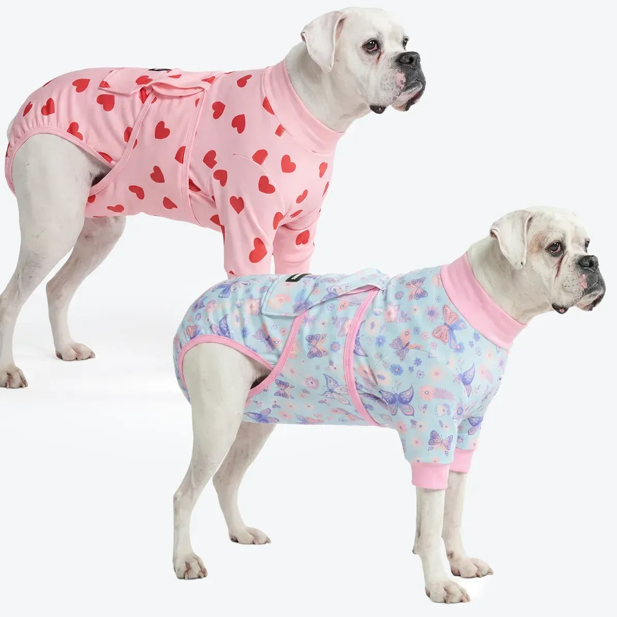 Dog Surgical Suit (2-pack) – Butterfly and Pink Hearts