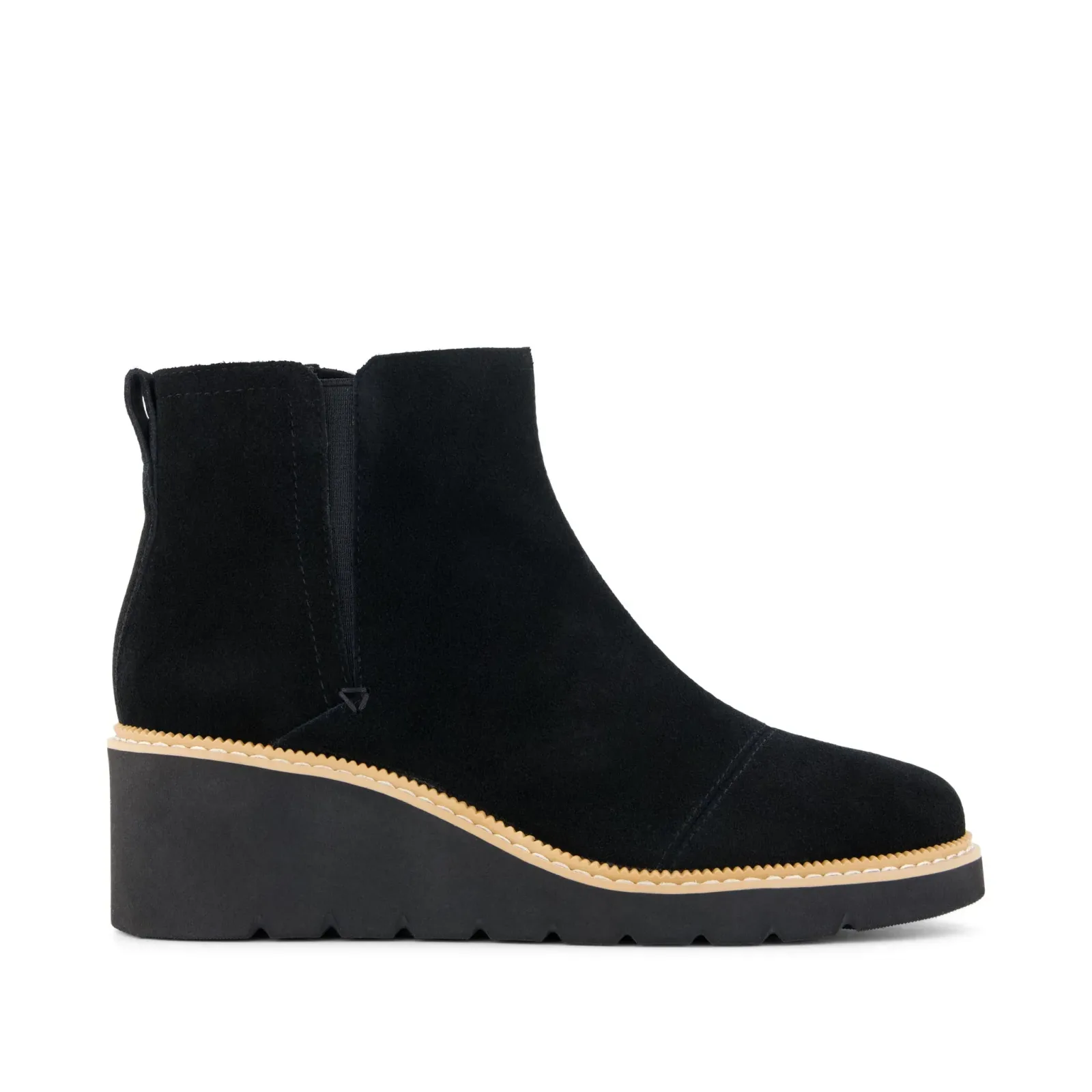 Womens Mina Wedge Boot Water Repellent Black Suede