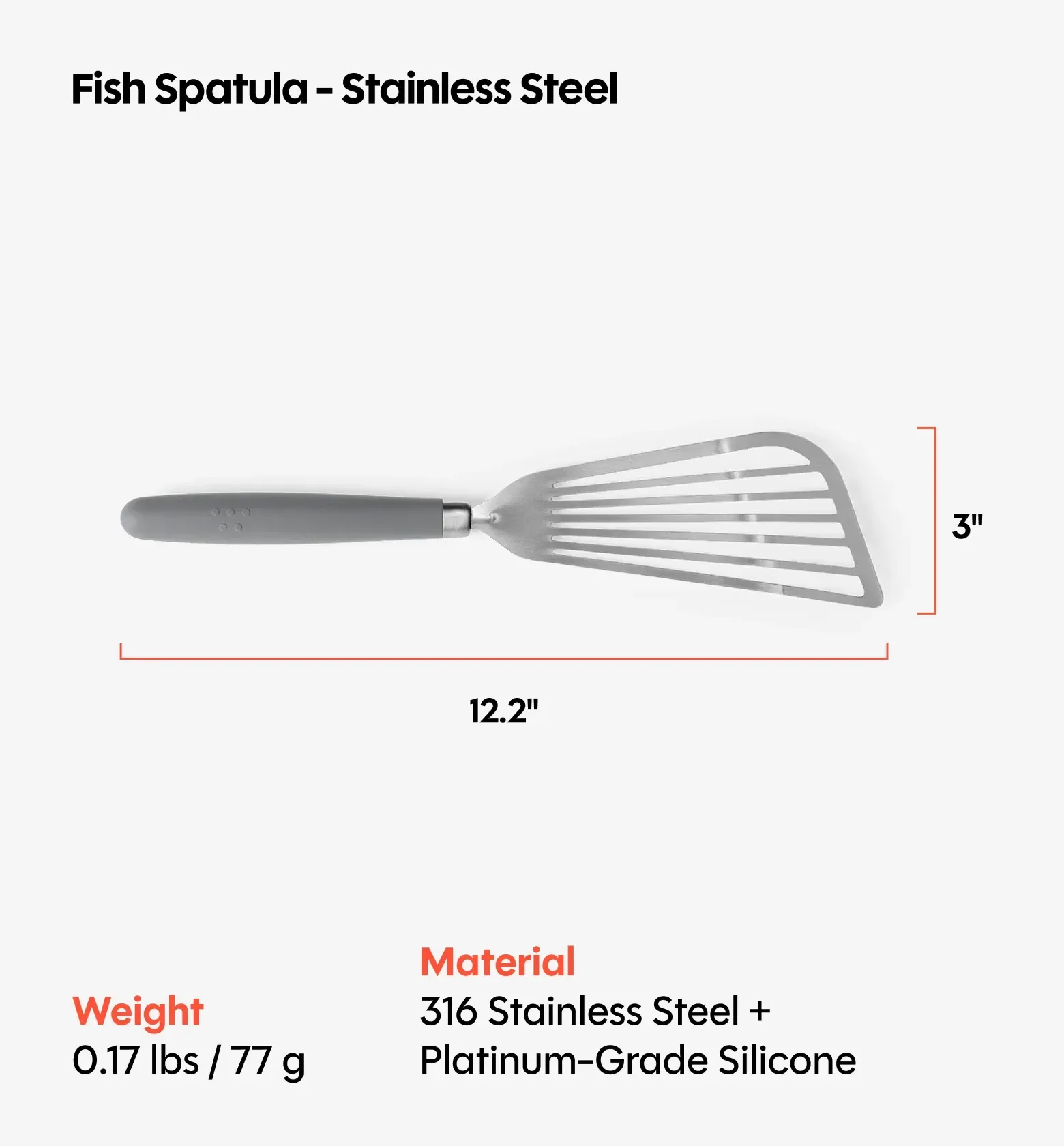 Stainless Steel Fish Spatula – Gray