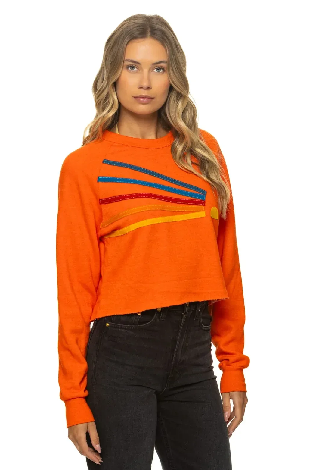 Daydream Cropped Crew Sweatshirt Relaxed – Orange