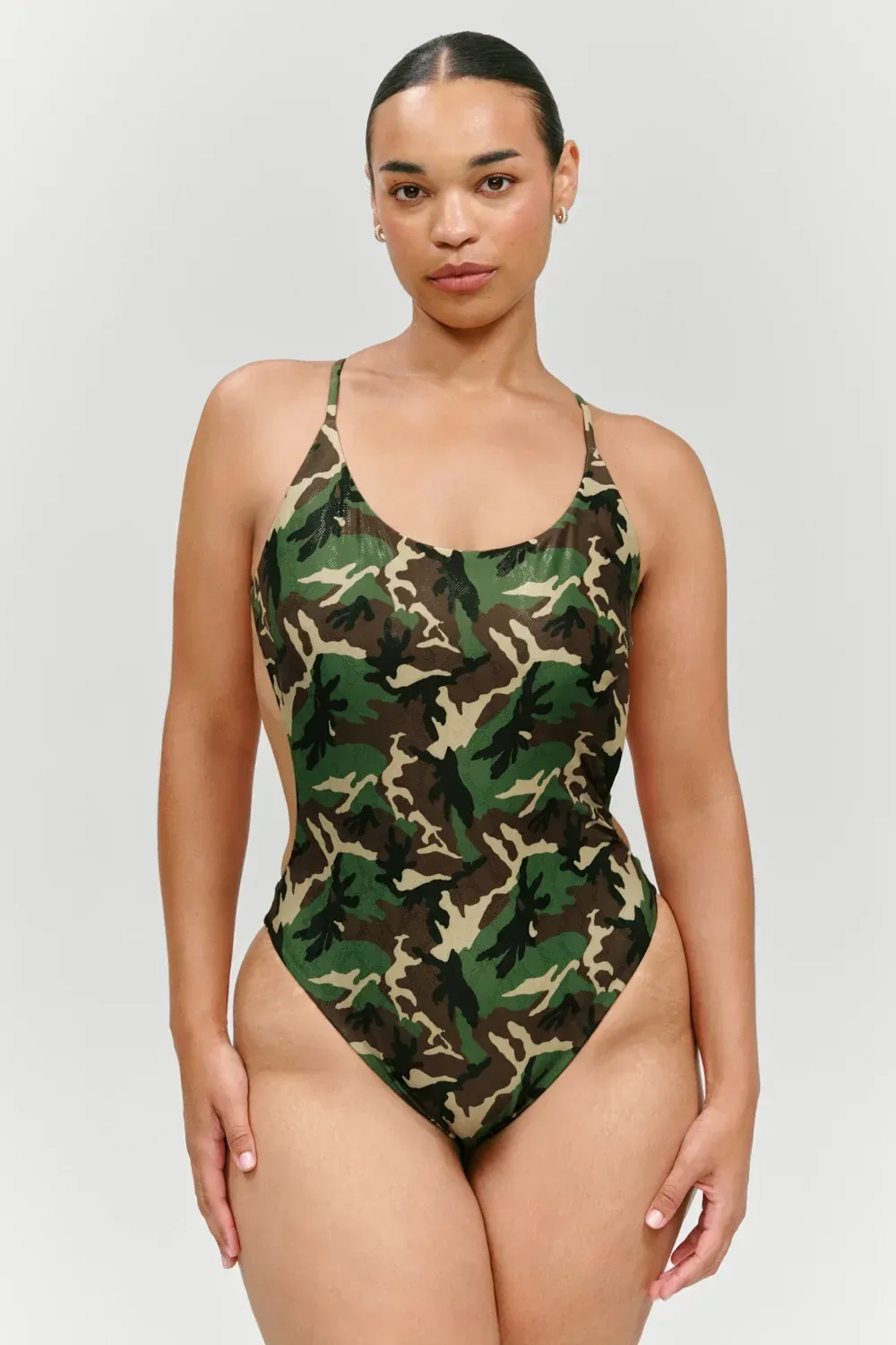 x KHY La Plage Foil One Piece Swimsuit – Camo