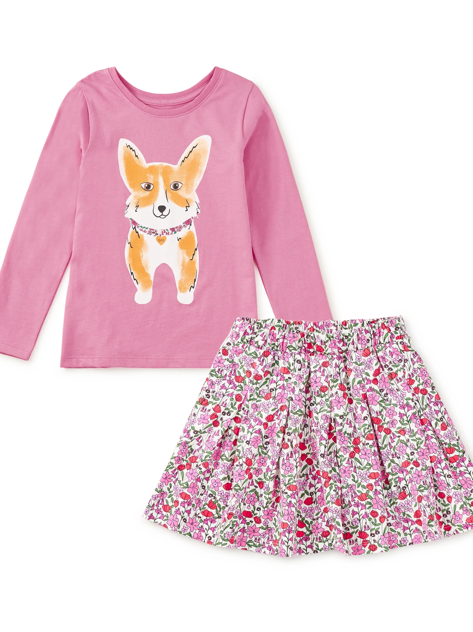 Corgi & Flowers 2-Piece Set
