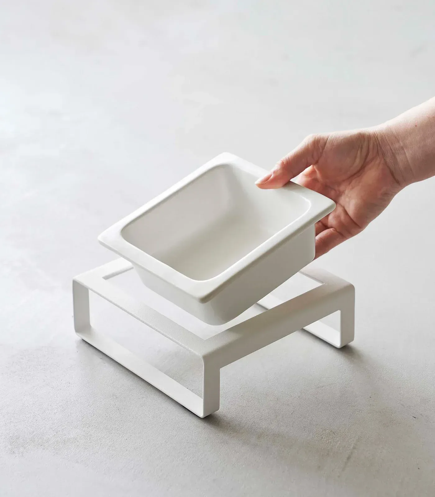 Single Pet Food Bowl – Steel + Ceramic