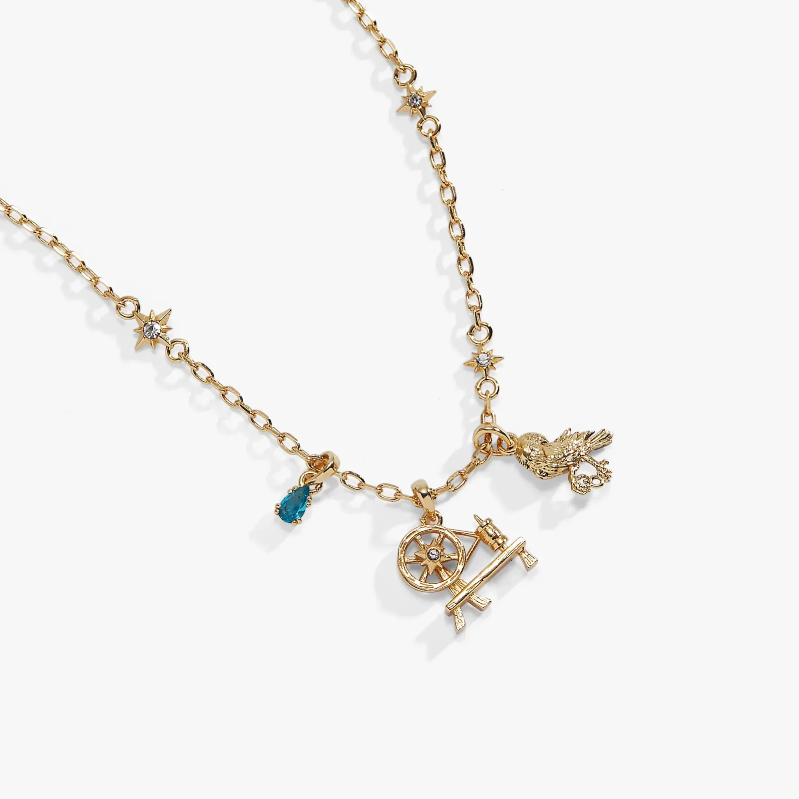 ACOTAR Mist and Fury Bird & Spinning Wheel Necklace