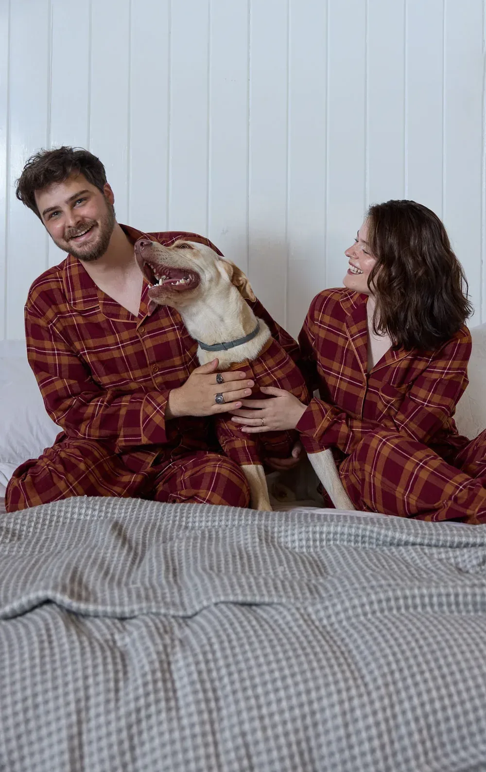 Chestnut Plaid Button-Front Matching Pet & Owner Pajamas