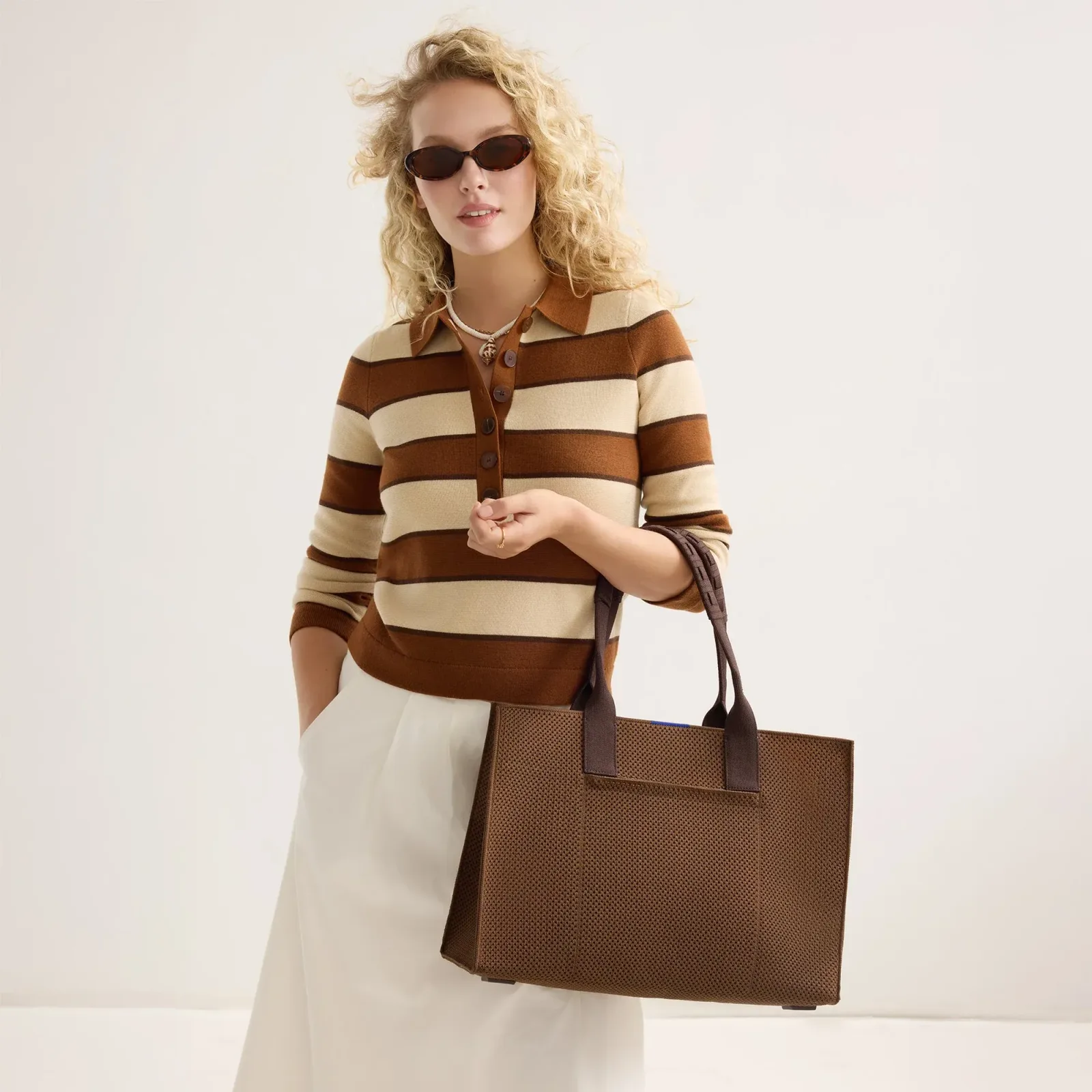 The Classic Tote – Cinnamon Open-Knit
