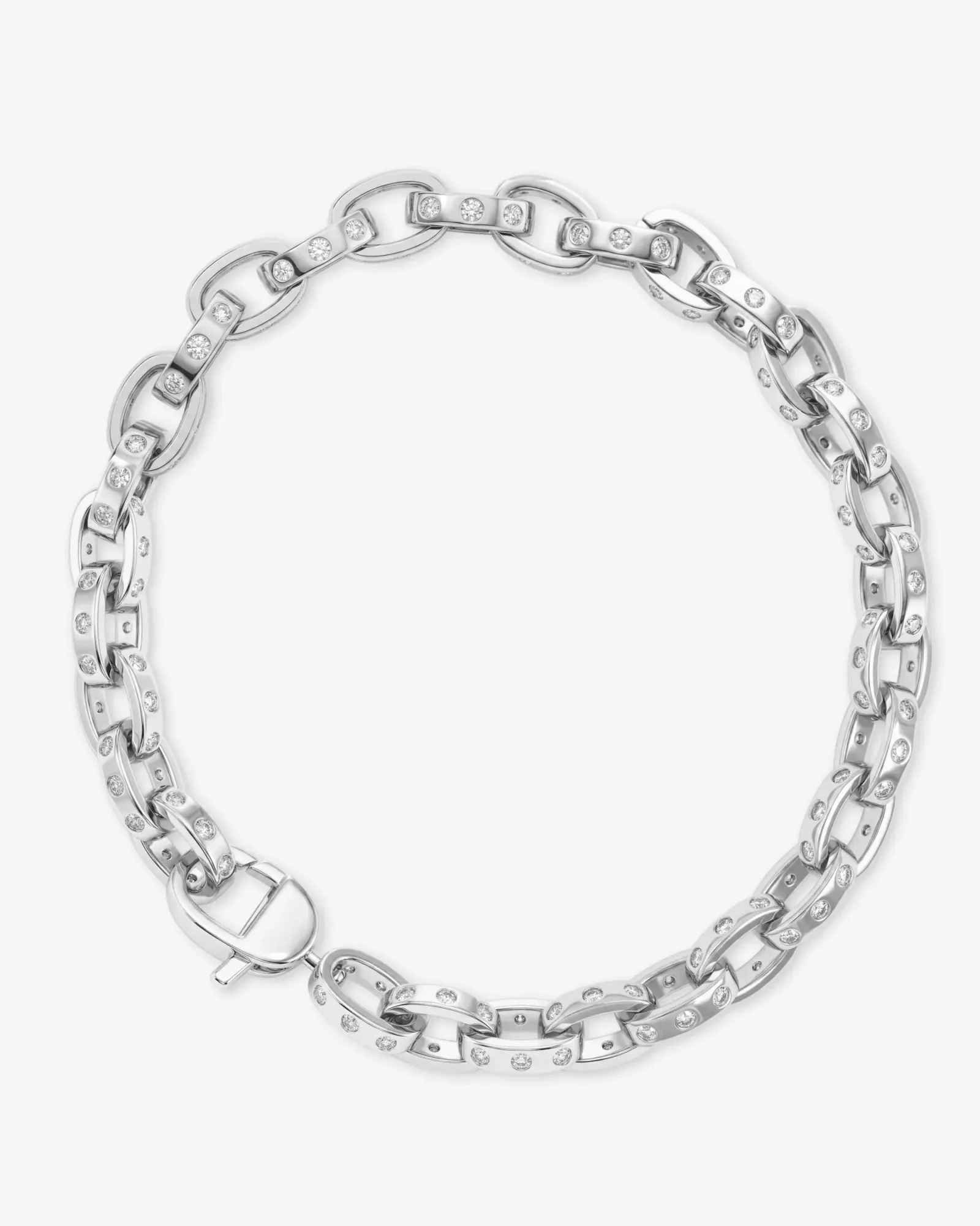 Ashley Chain Link Bracelet 6mm – Silver|White Diamondettes