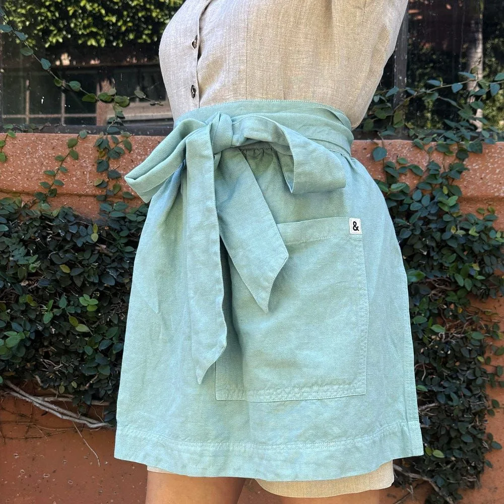 Eggshell Blue Half Pinafore Apron