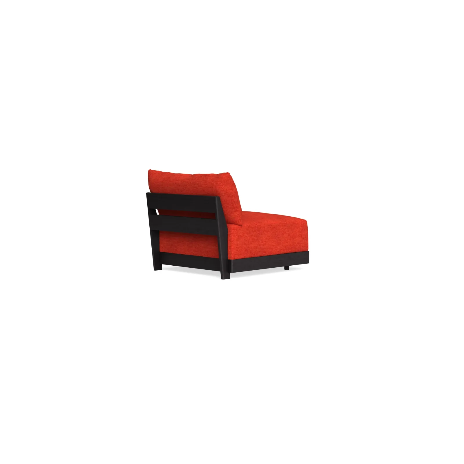Modular Bondi Black Armless Chair in Poppy Orange – Memory Foam Blend