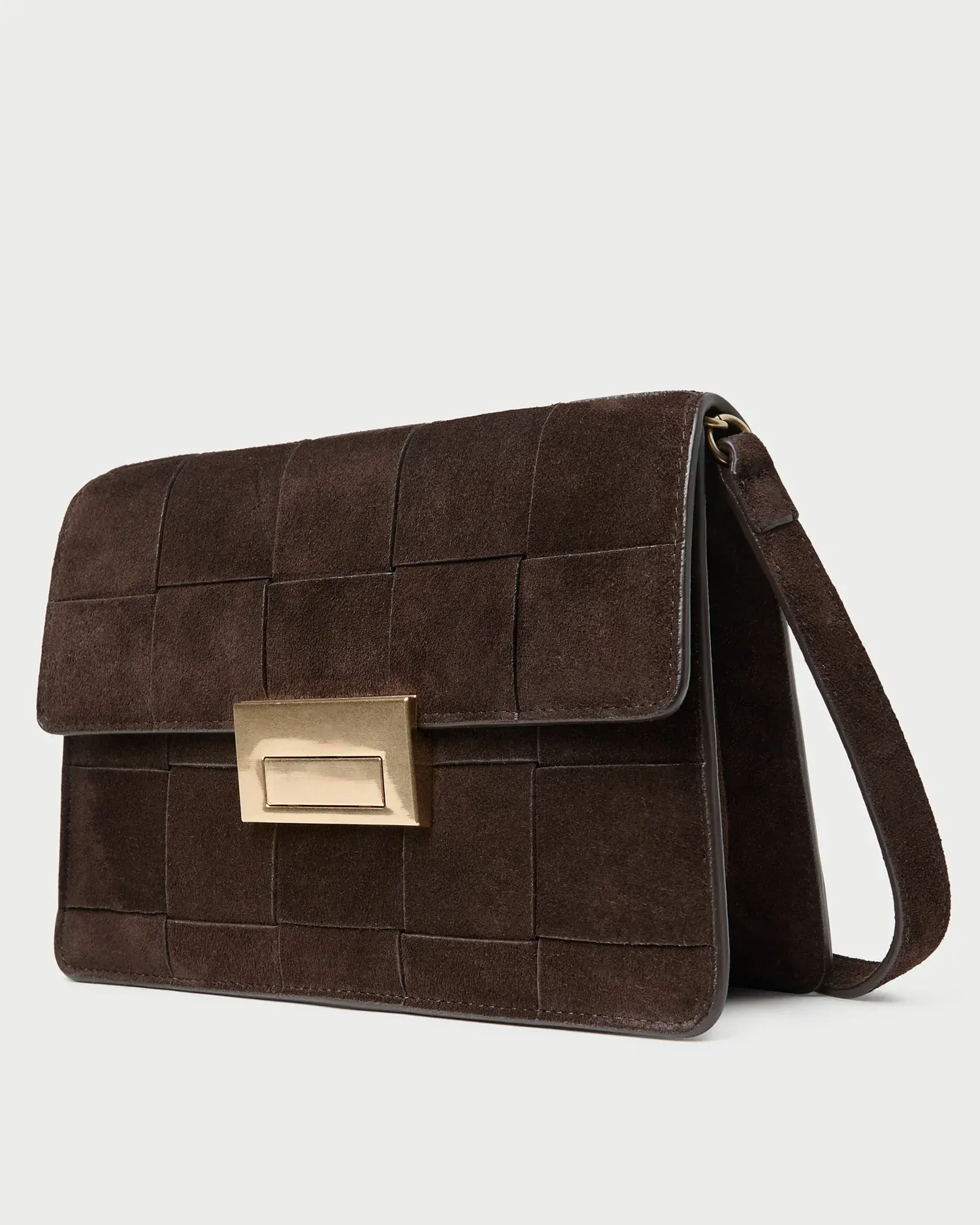 Delphine Brown Suede Shoulder Bag