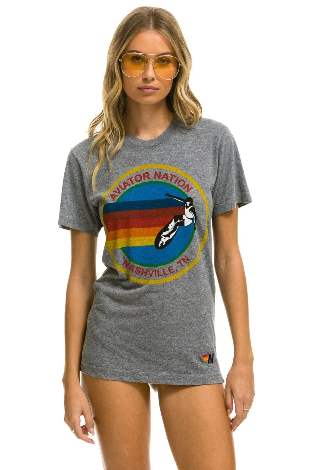 AVIATOR NATION Nashville Tee – Heather Grey