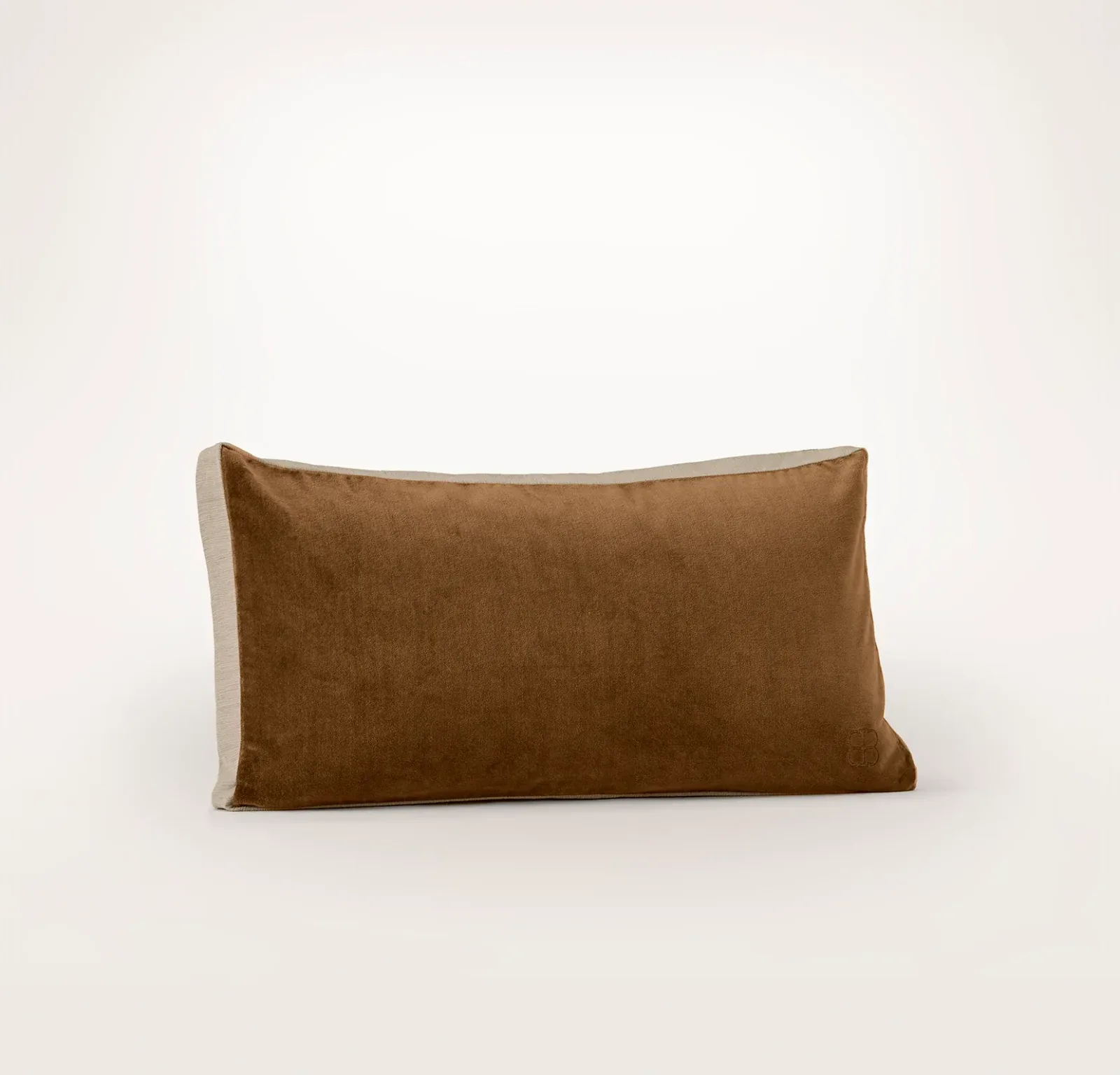 Ligne Velvet Pillow Cover (Petite Lumbar) – Deep Camel/Oak