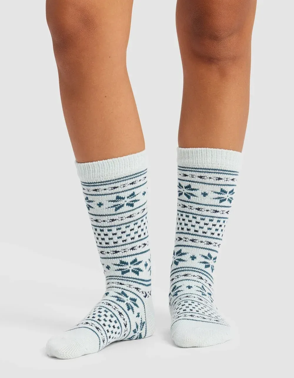 Snowflake Plush Lounge Calf Sock