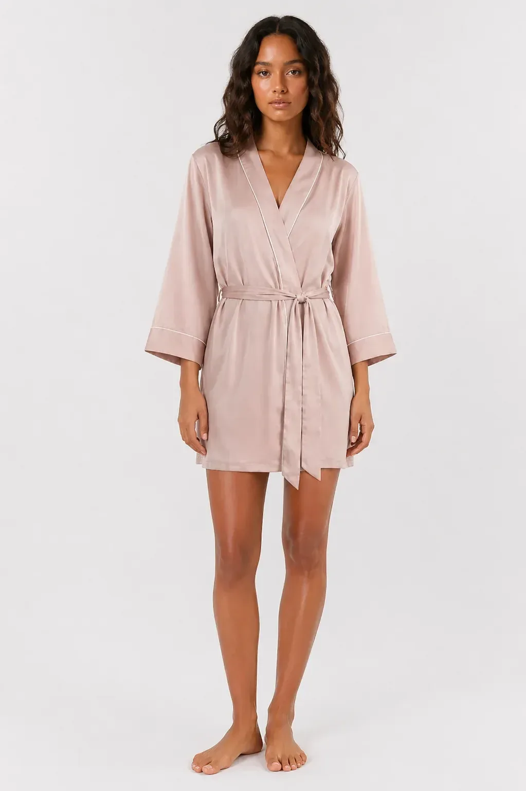 Piped-Trim Modal Robe