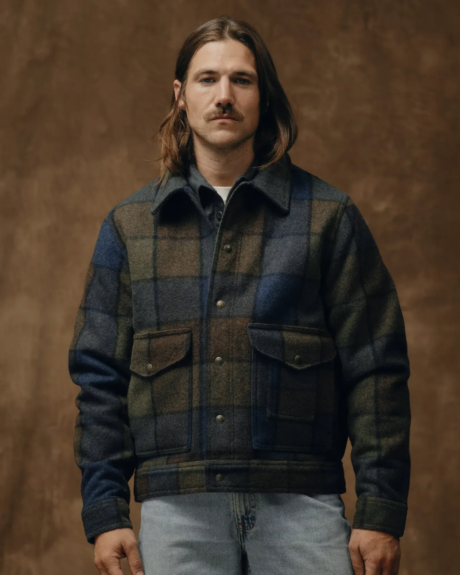 Mackinaw Wool Work Jacket – Blue / Brown / Gray Plaid