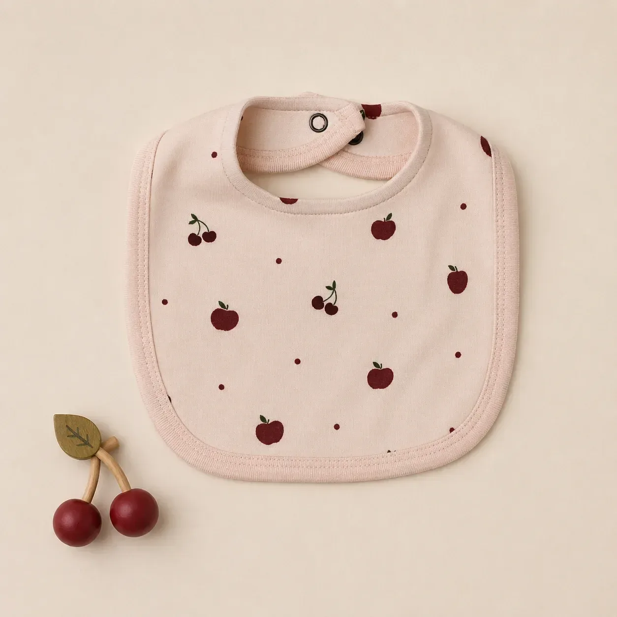 Cherry Apple – Organic 2-Layer Reversible Bib