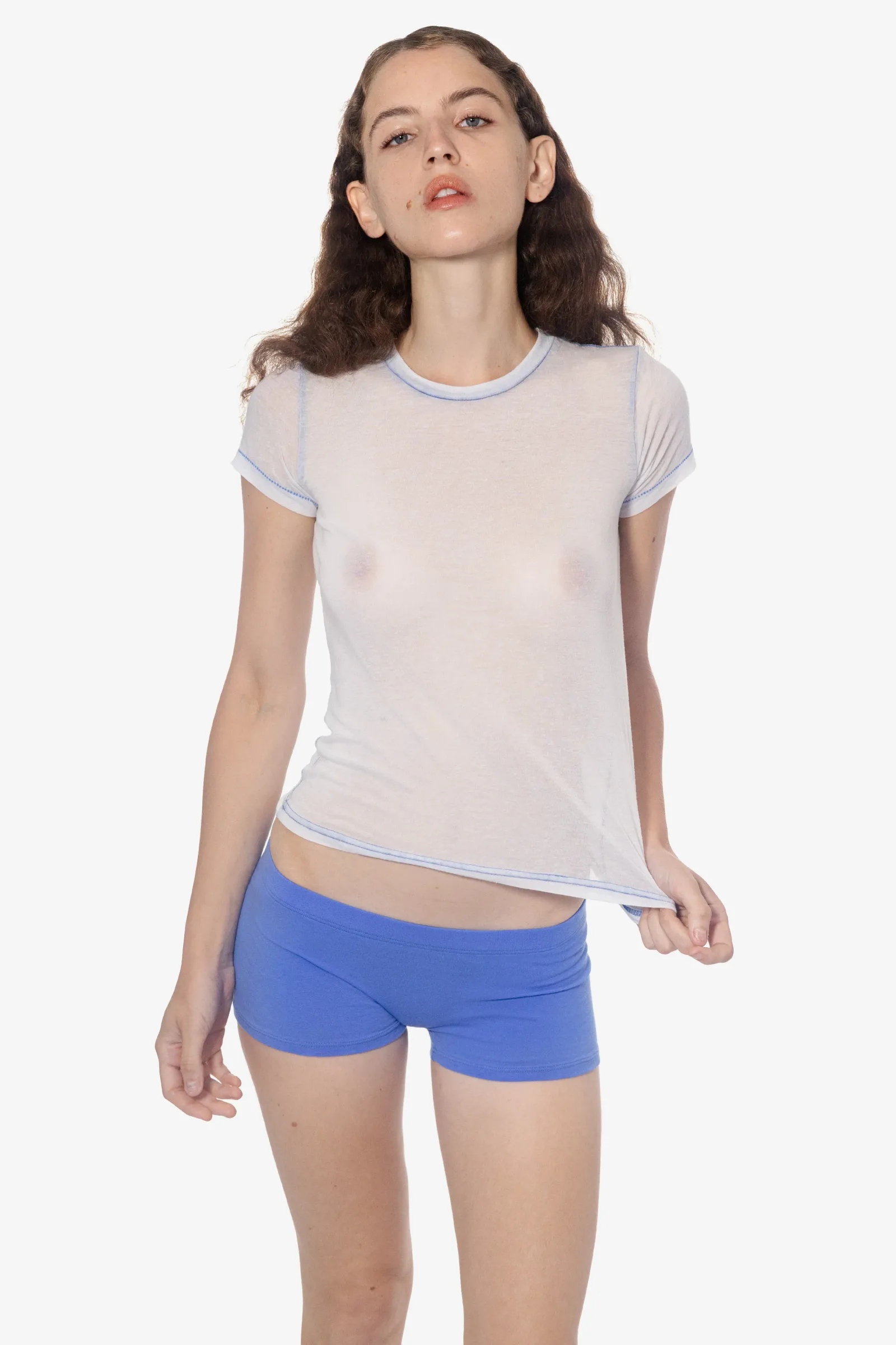 FF2001-BRN – Fitted Poly-Cotton Short Sleeve Burnout T-Shirt