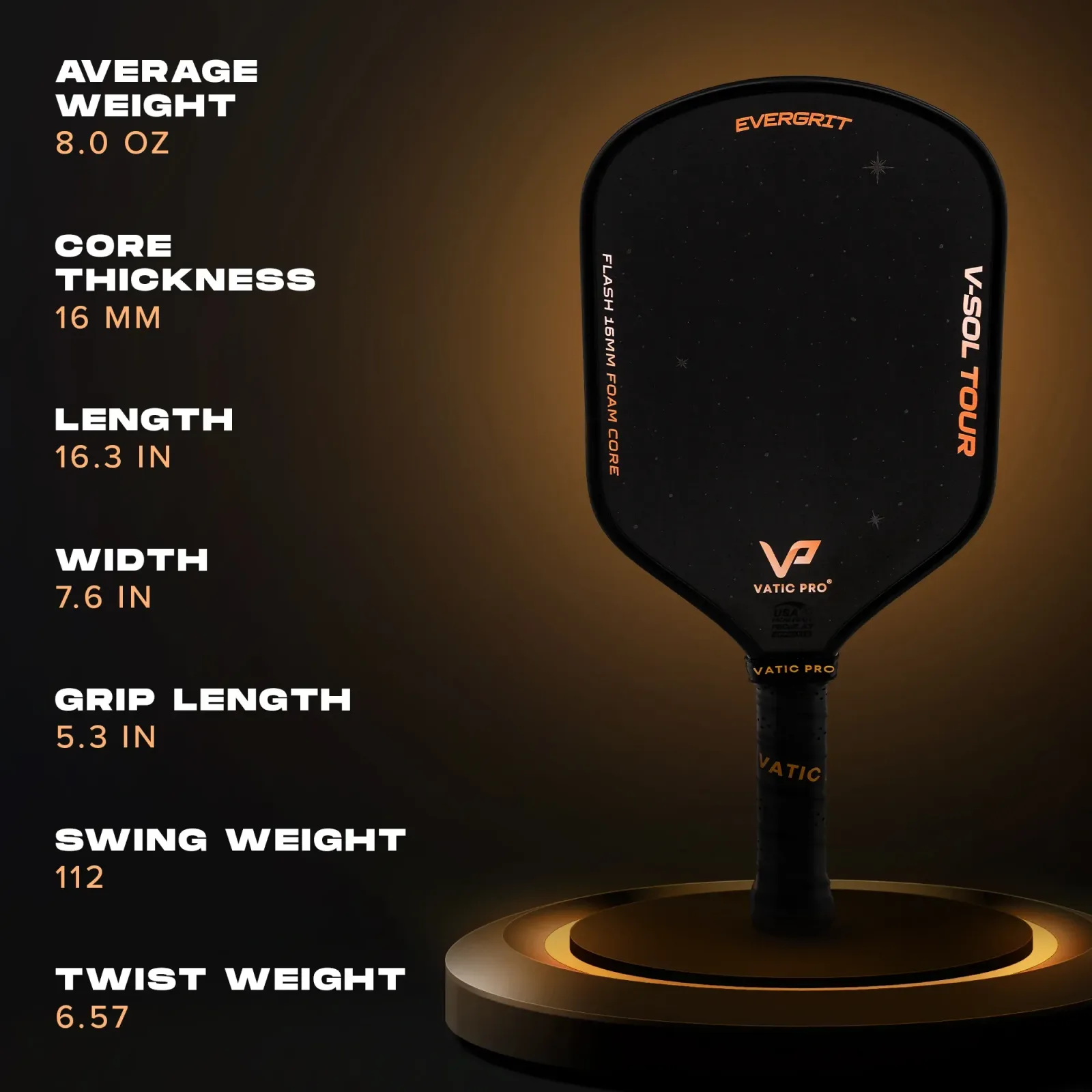 V-Sol Tour with Evergrit (16mm) (Includes Paddle Cover)