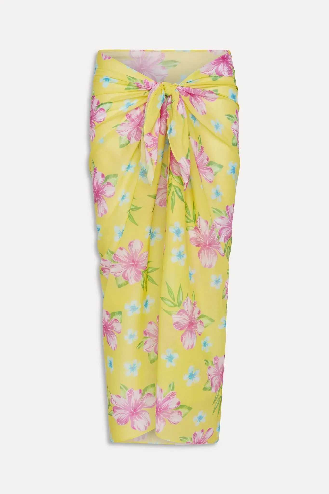 Alessia Floral Cotton Sarong – Hibiscus Lemonade