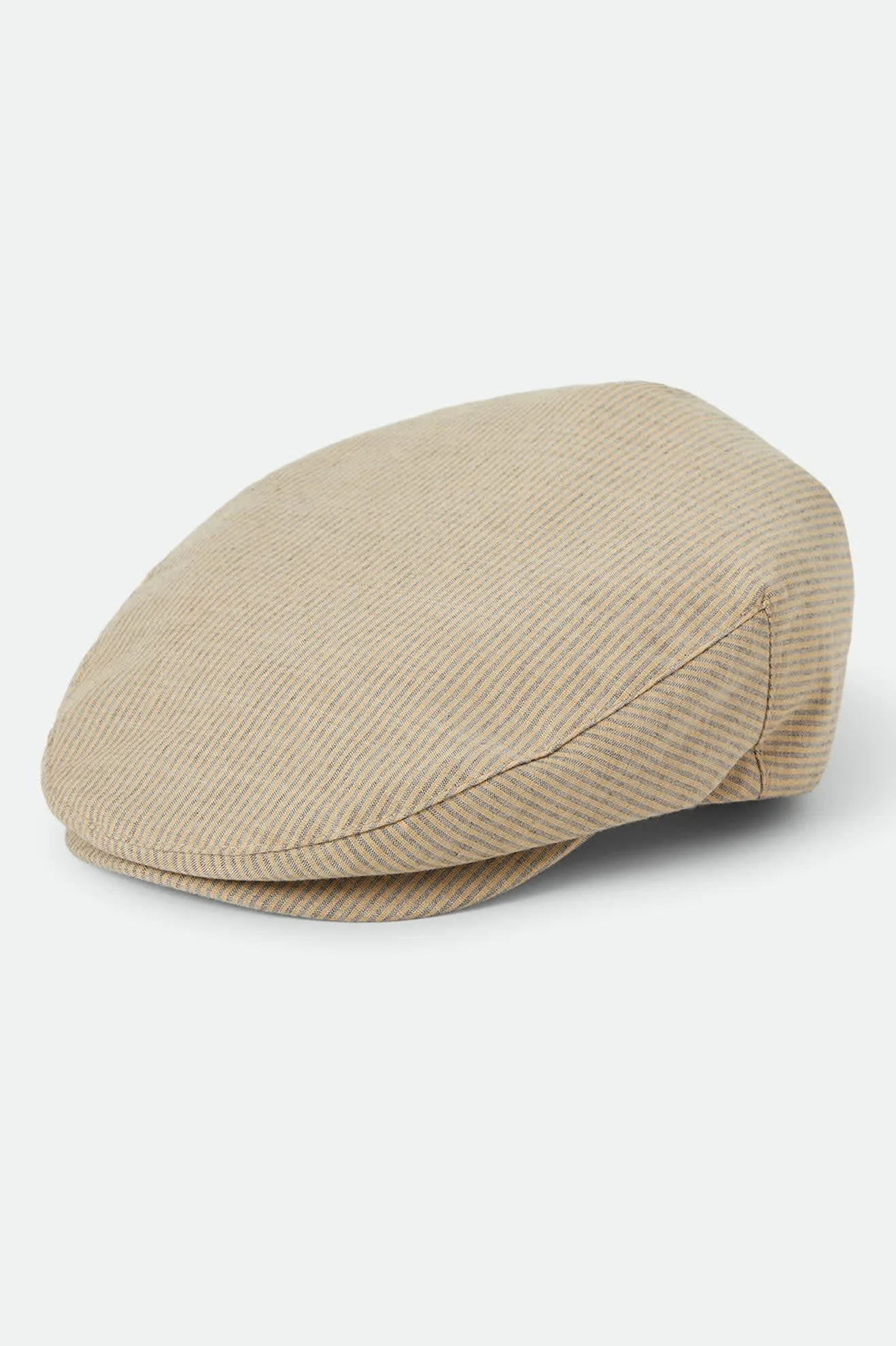 Hooligan Flat Cap – Khaki Stripe/Washed Black