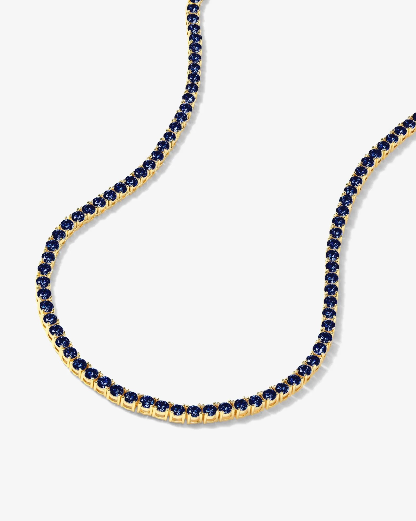 Grand Heiress Tennis Necklace – Gold|Blue Sapphire Diamondettes