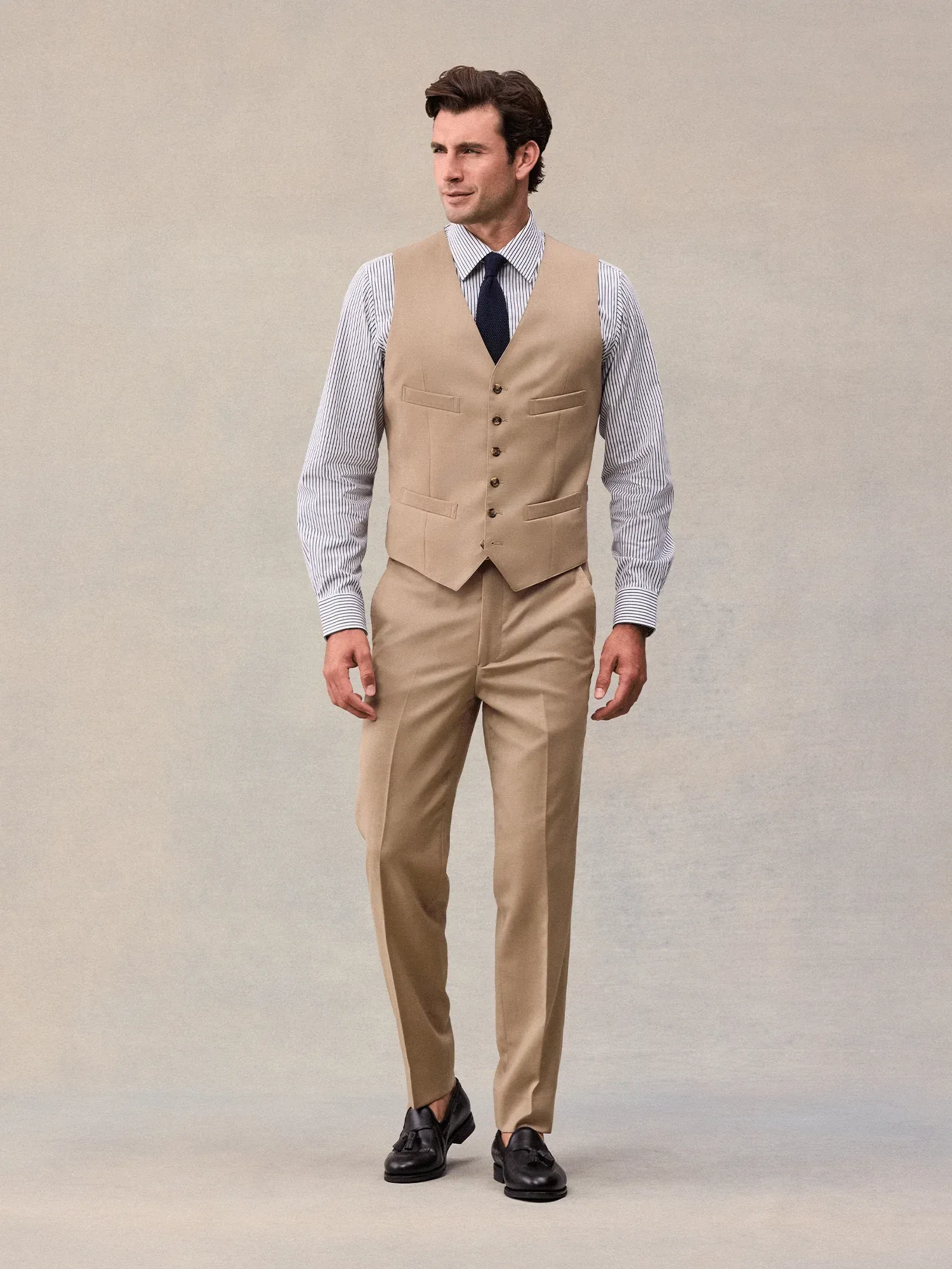 Camel Brown Suit Vest