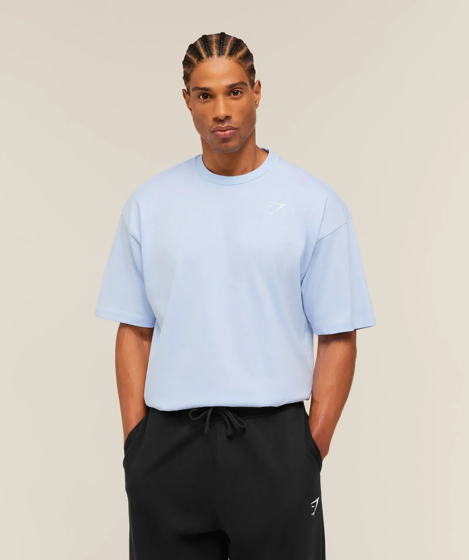 Gymshark Crest Oversized T-Shirt – Tranquil Blue