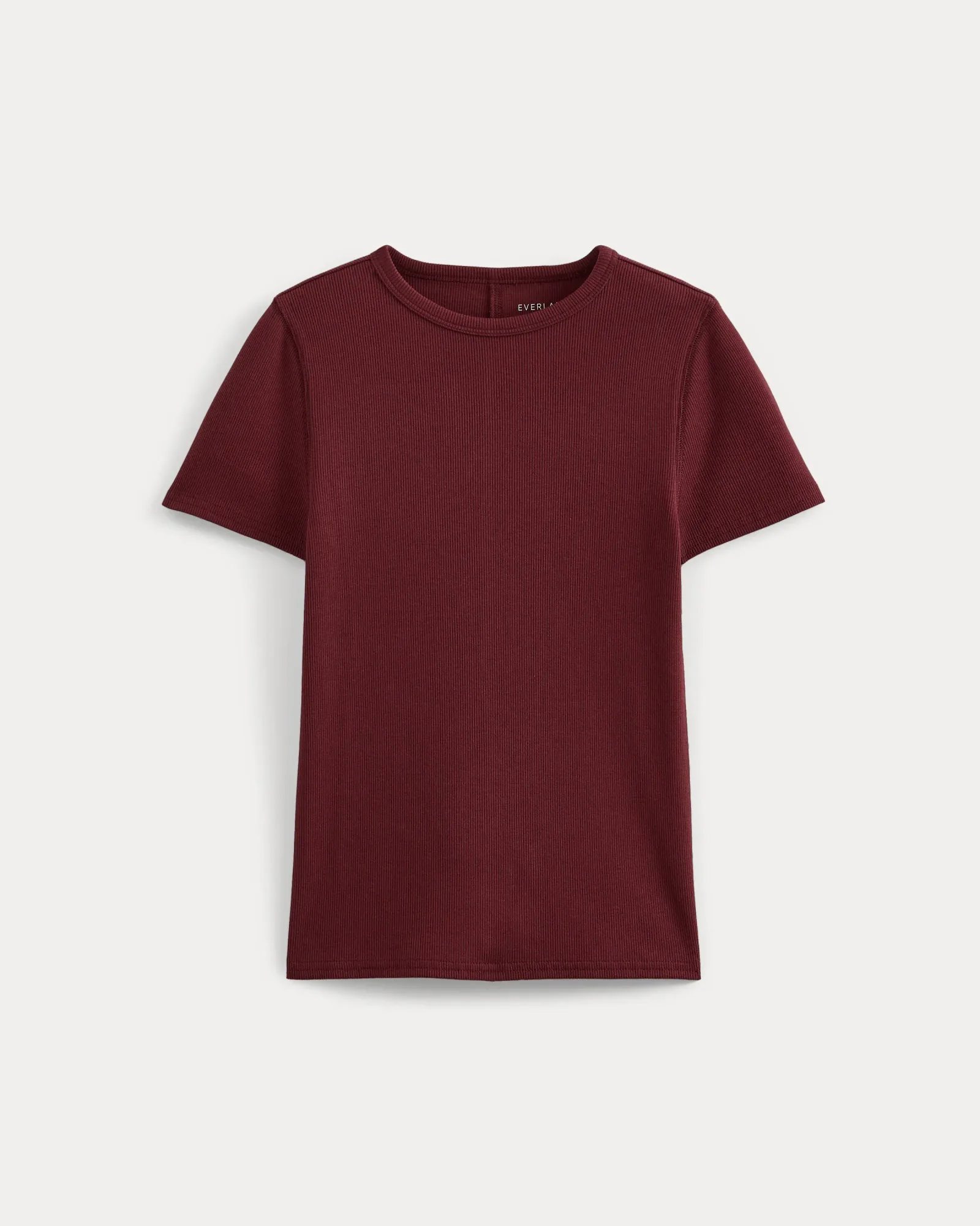 Effortless Rib Short-Sleeve Crew – Cabernet