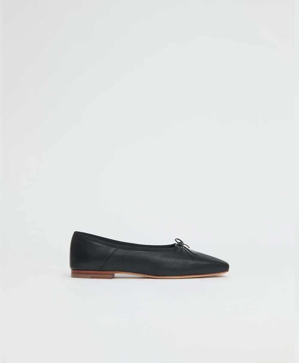 Square Toe Ballerina – Black
