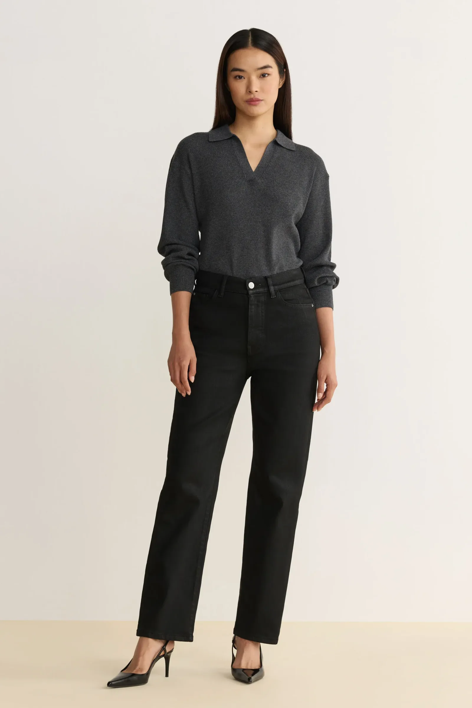 Ase Stretch – Straight – Noir Wax Coated
