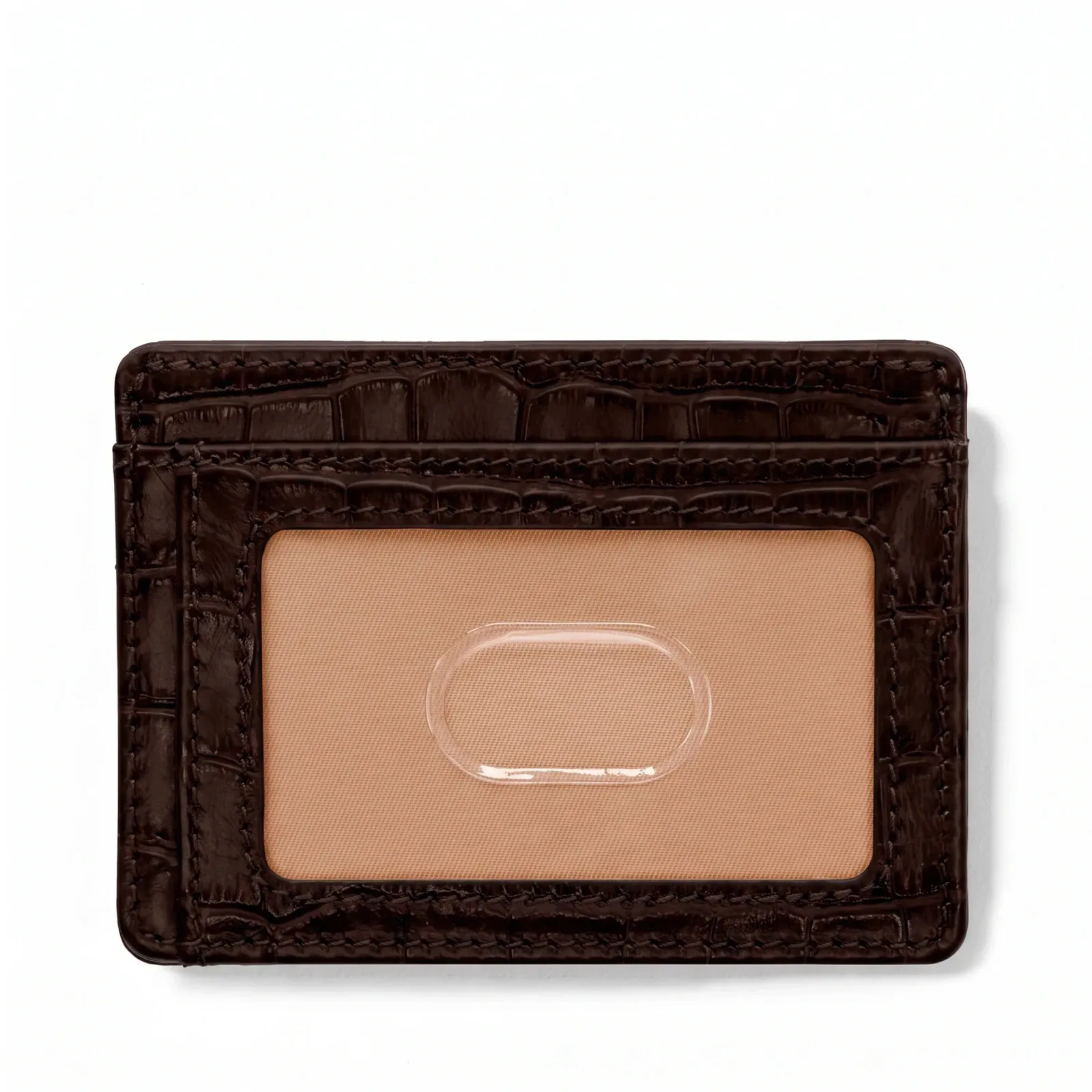 Slim ID Card Case Brown Croc