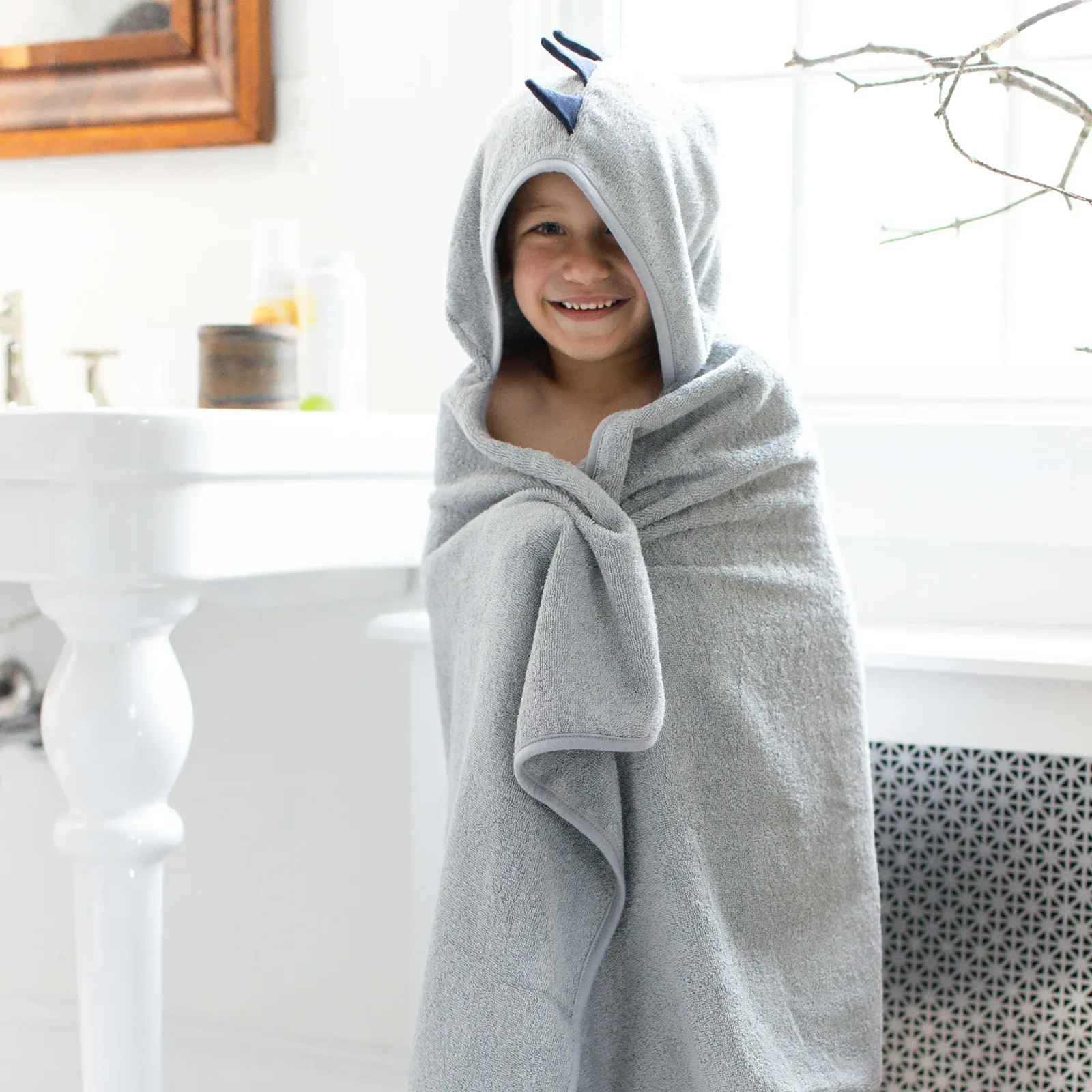 Organic Cotton Toddler Hooded Dino Towel