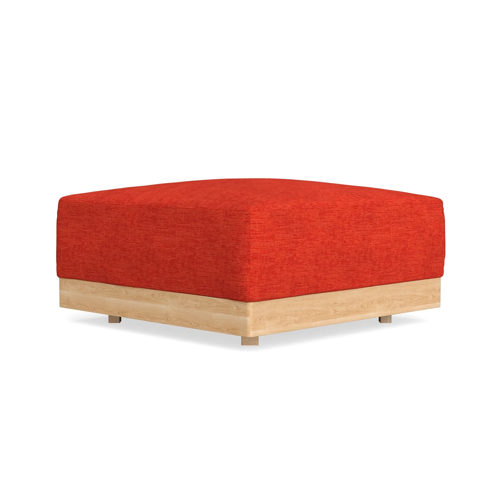 Modular Bondi Latte Ottoman in Poppy Orange – Memory Foam Blend