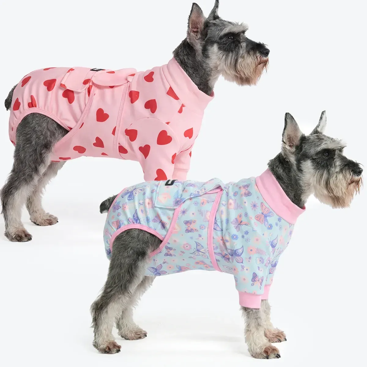 Dog Surgical Suit (2-pack) – Butterfly and Pink Hearts