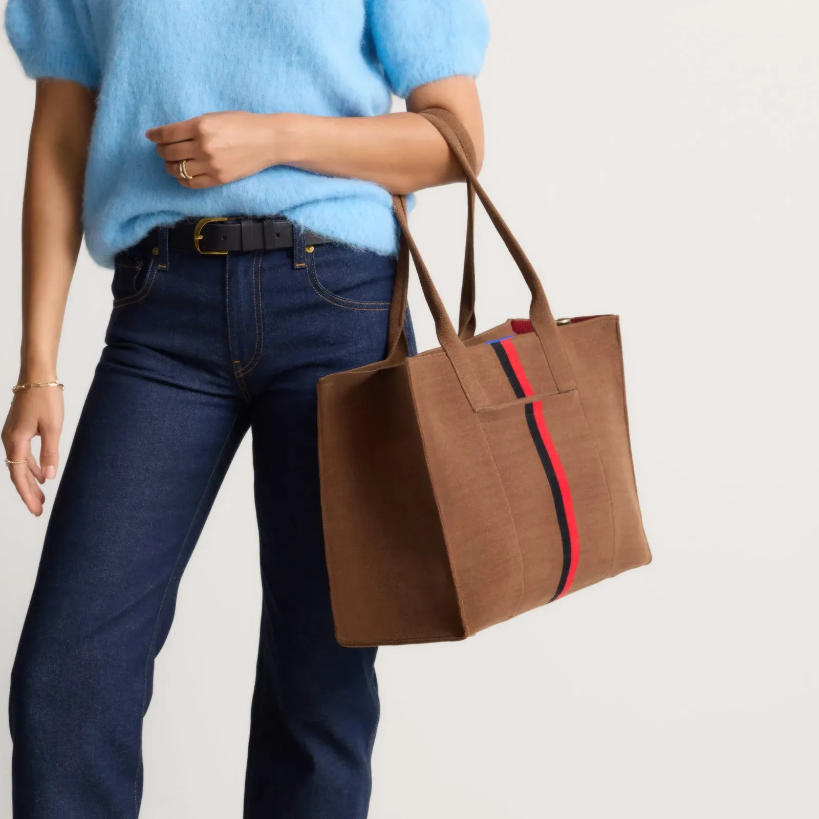 The Classic Tote – ReVelvet™ Cinnamon Stripe